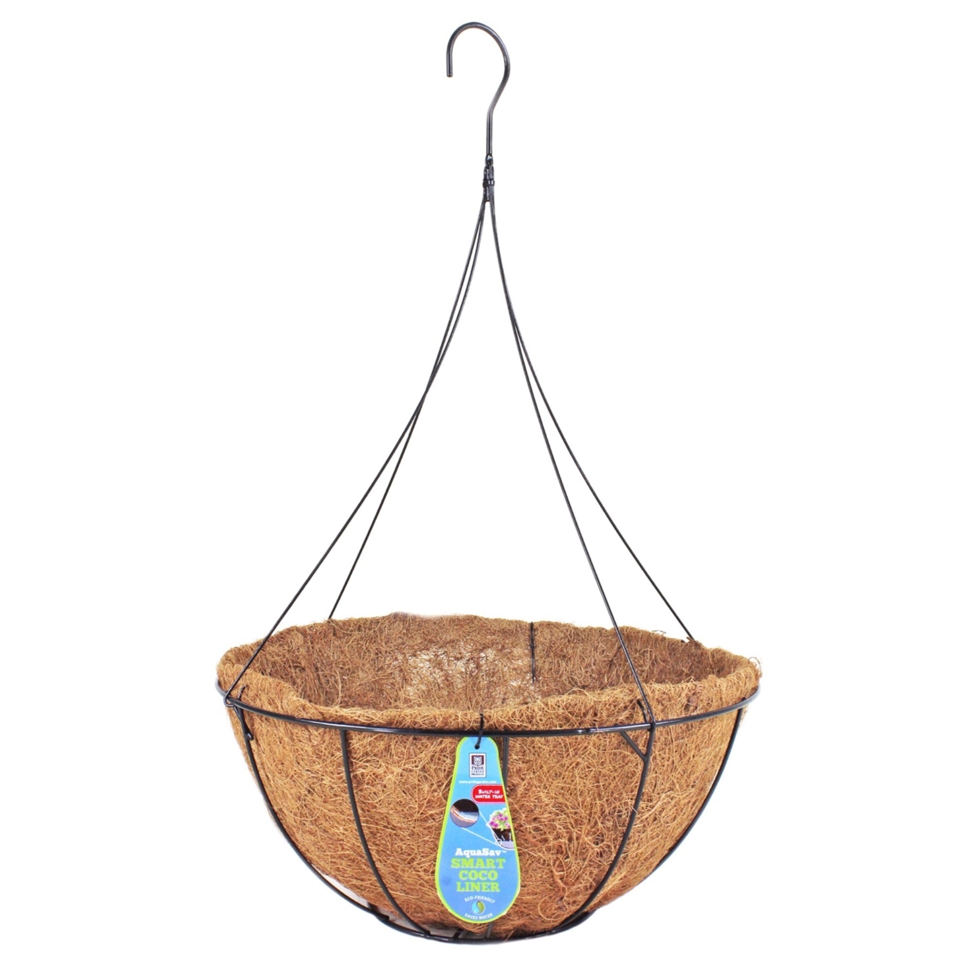 Pride Garden Products Grower Hanging Baskets with AquaSav Smart Coco Liner, 16