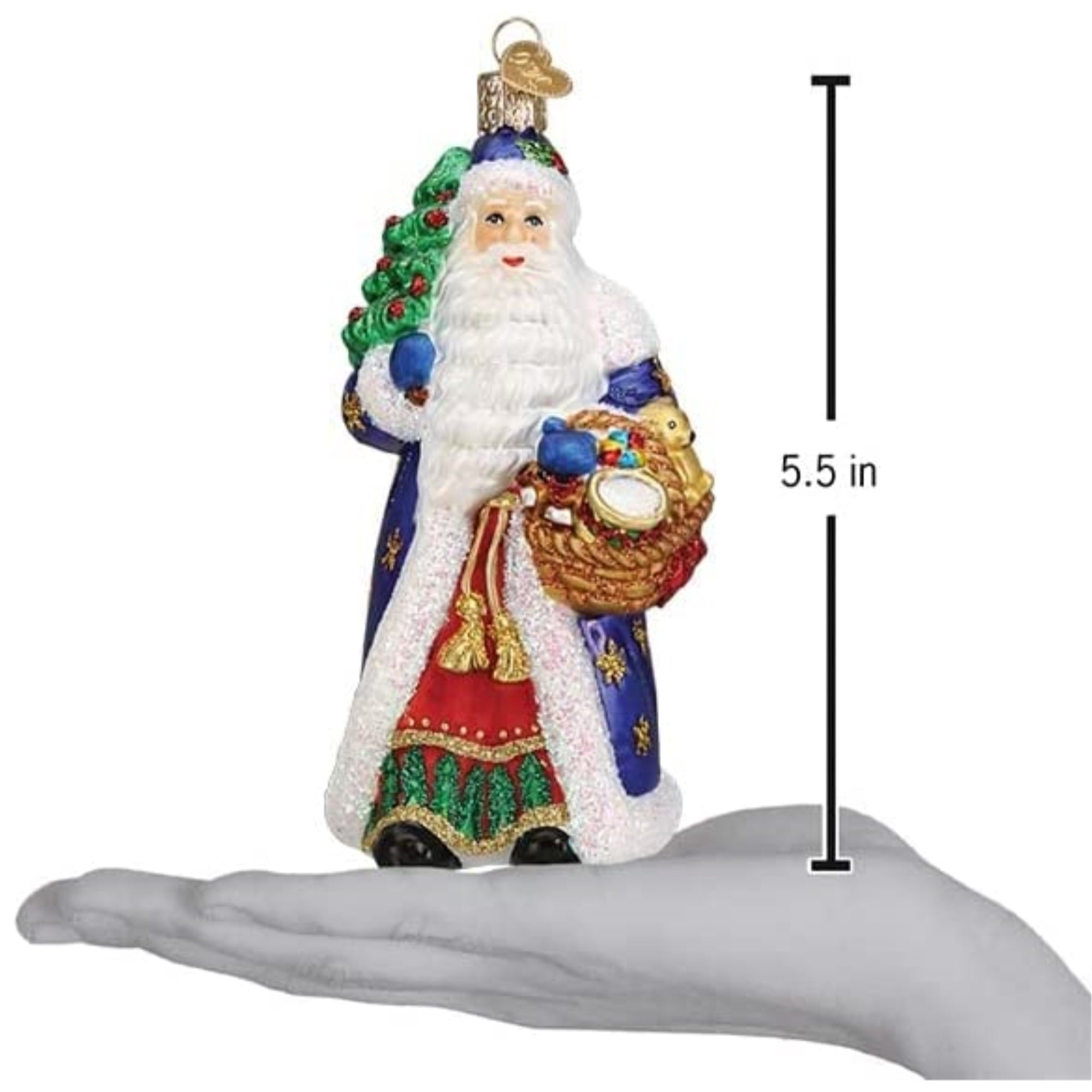 Old World Christmas Glass Blown Tree Ornament, Regal Father Christmas