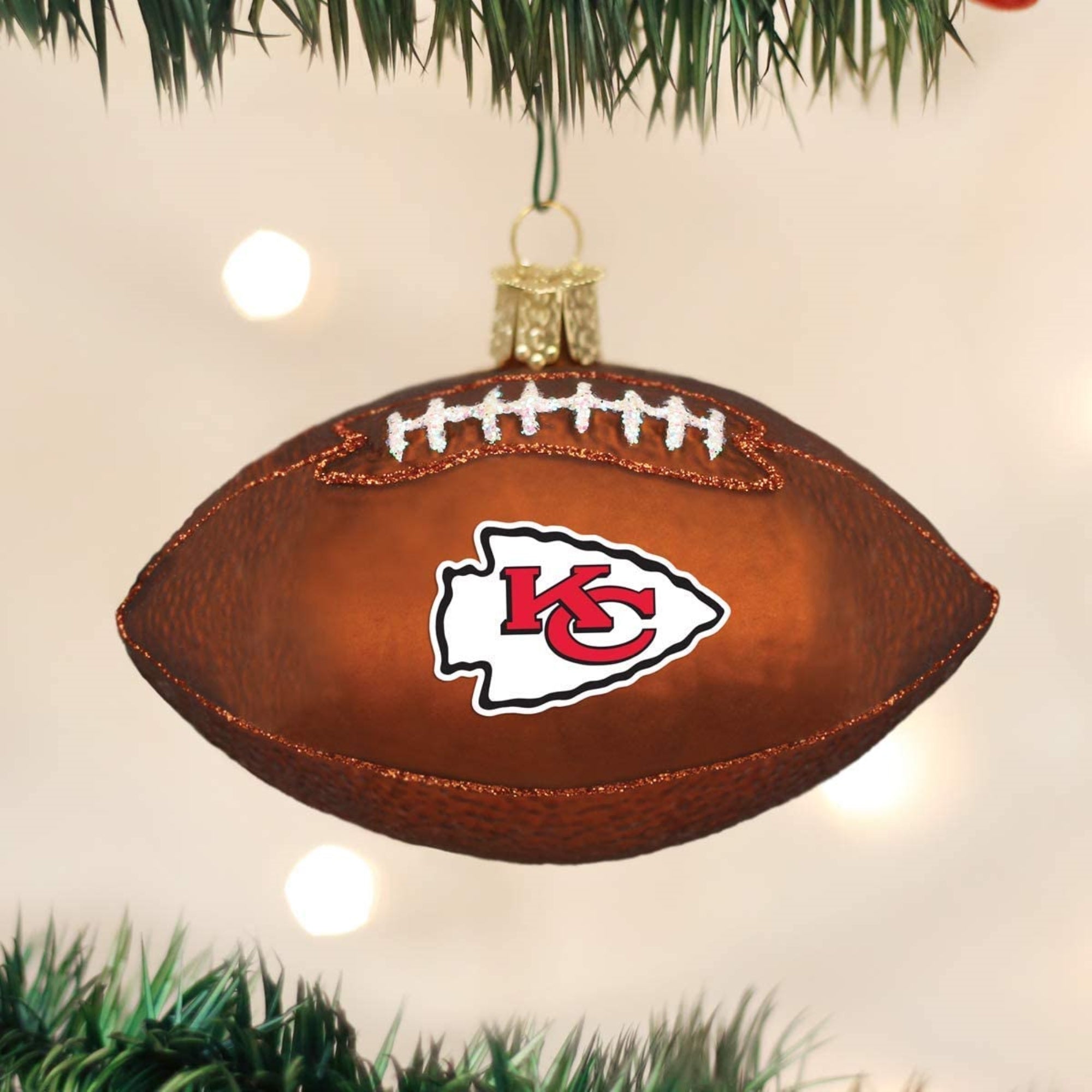 Old World Christmas Kansas City Chiefs Football Ornament For Christmas Tree