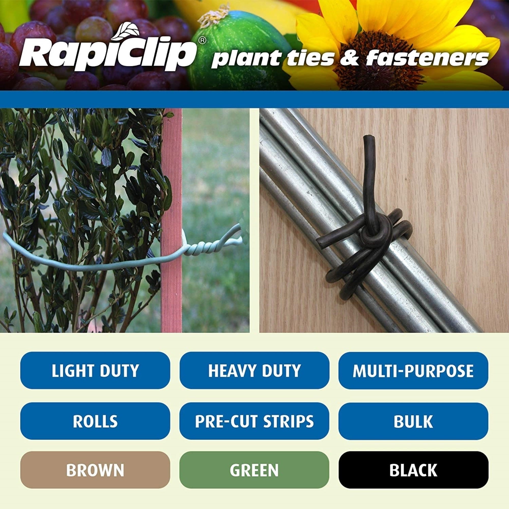 Luster Leaf 856 Rapiclip Vinyl Stretch Plant Wire Tie, Green