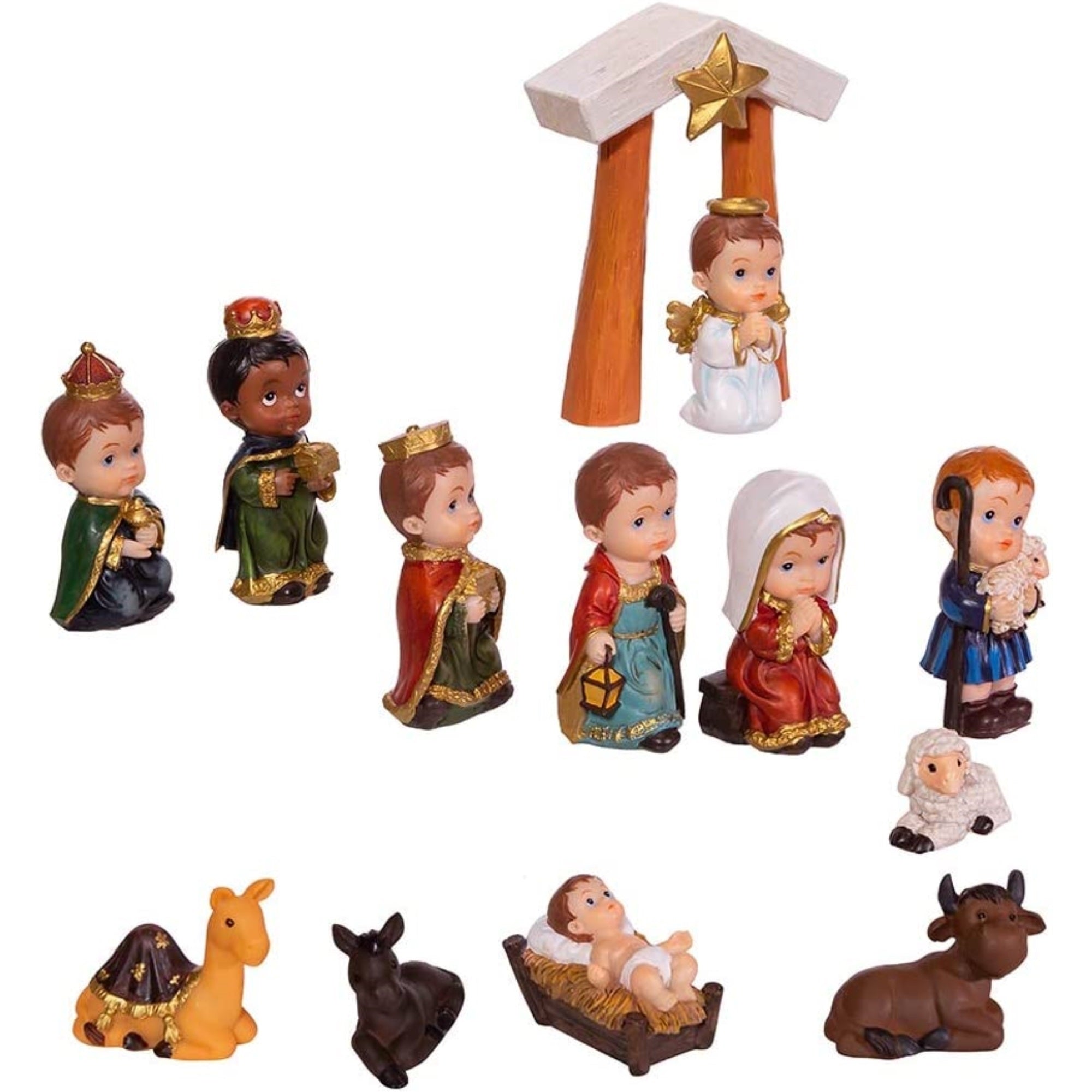 Kurt Adler Children's Christmas Nativity Set Decor, 13-Piece Set