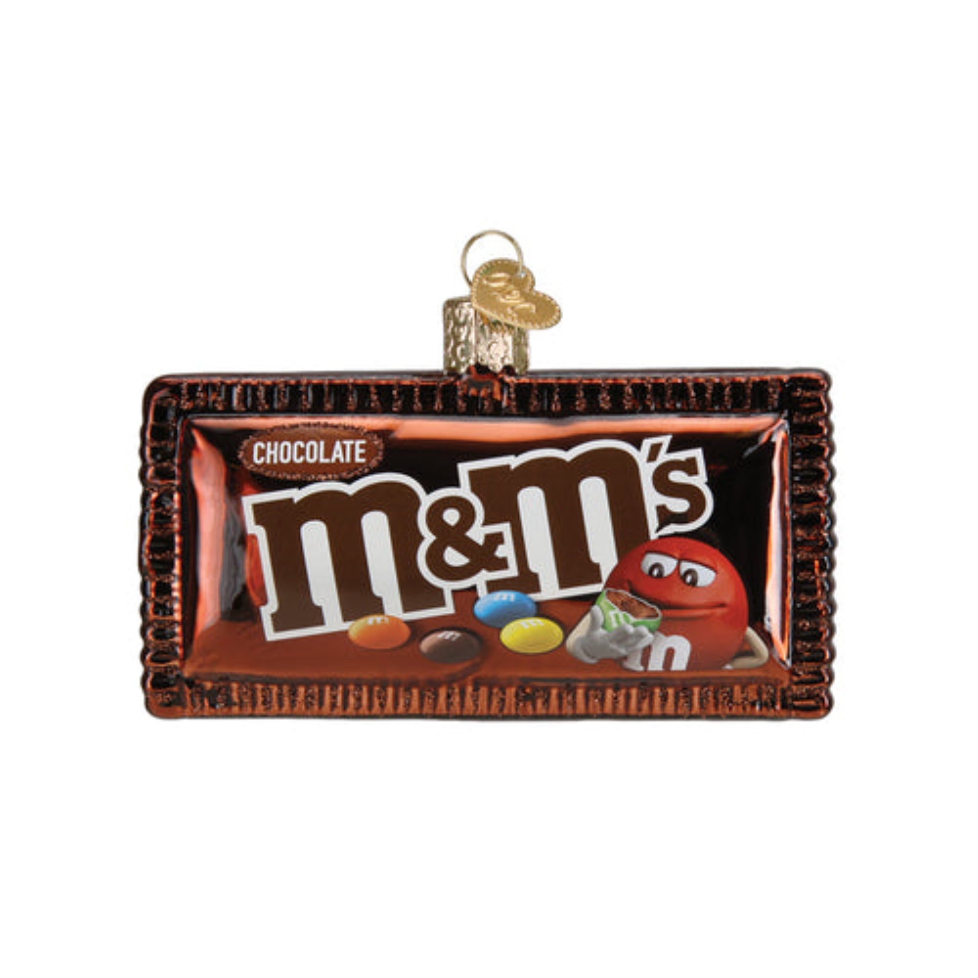 Old World Christmas M&M'S Milk Chocolate Blown Glass Holiday Ornament For Tree
