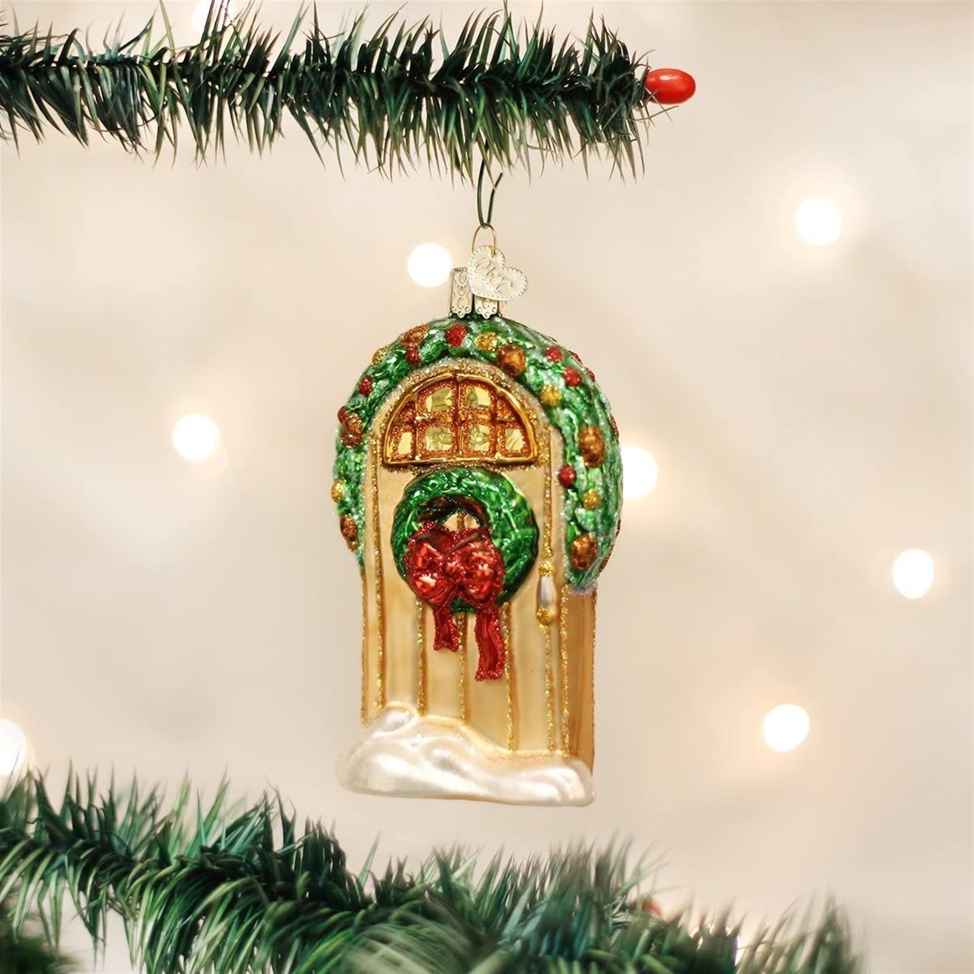 Old World Christmas Glass Blown Welcome Ornament