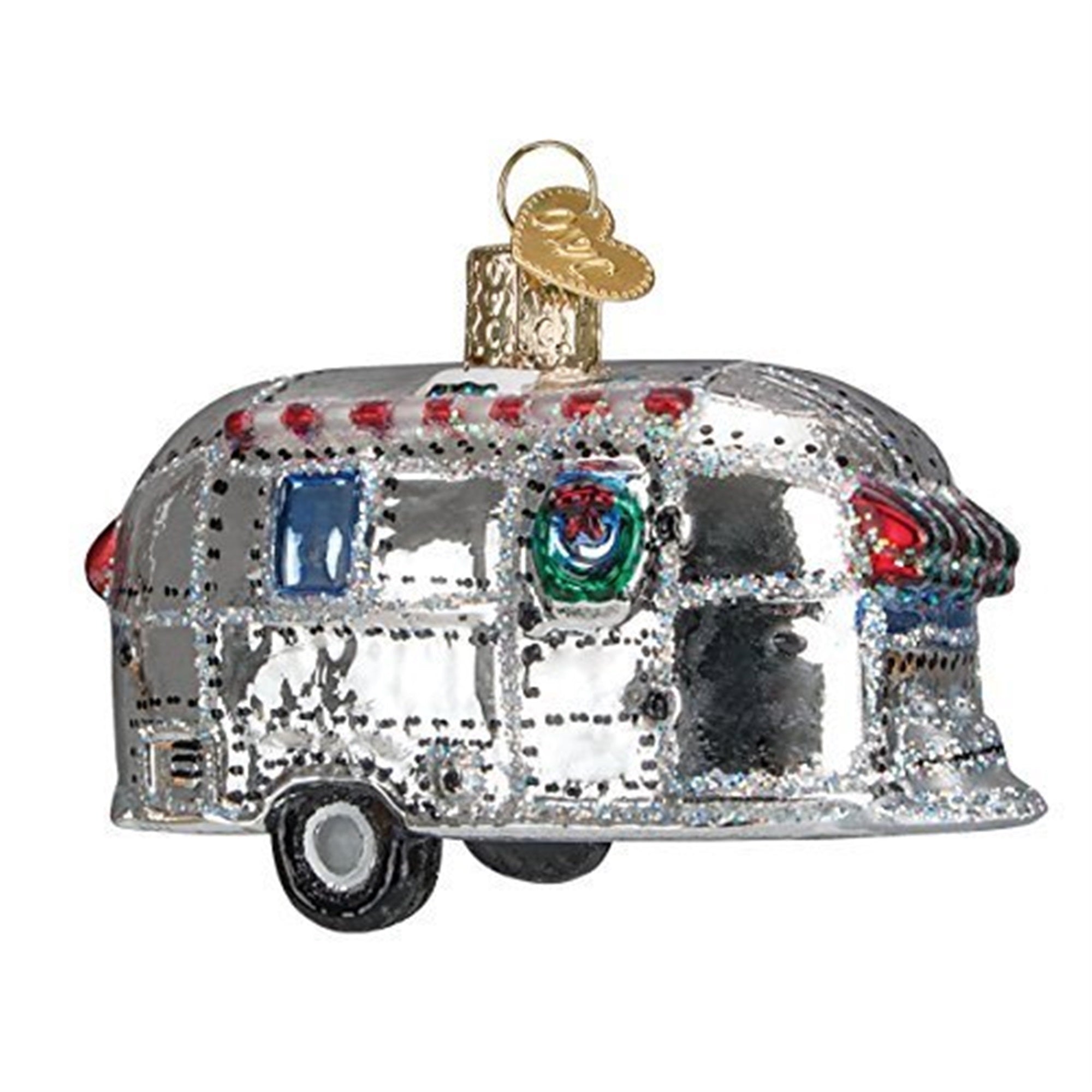 Old World Christmas Glass Blown Vintage Trailer Ornament