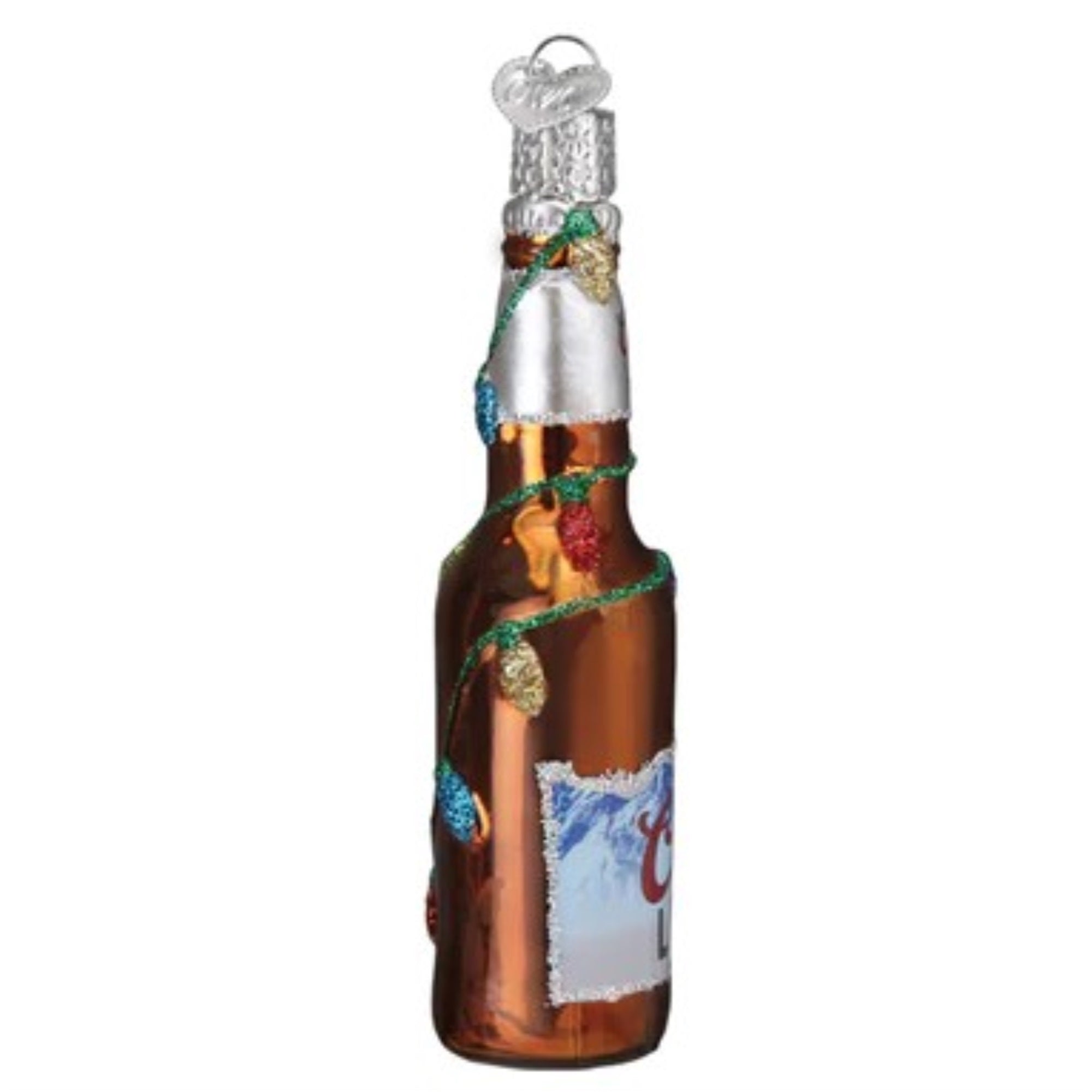 Old World Christmas Blown Glass Christmas Ornaments, Holiday Coors Light Bottle