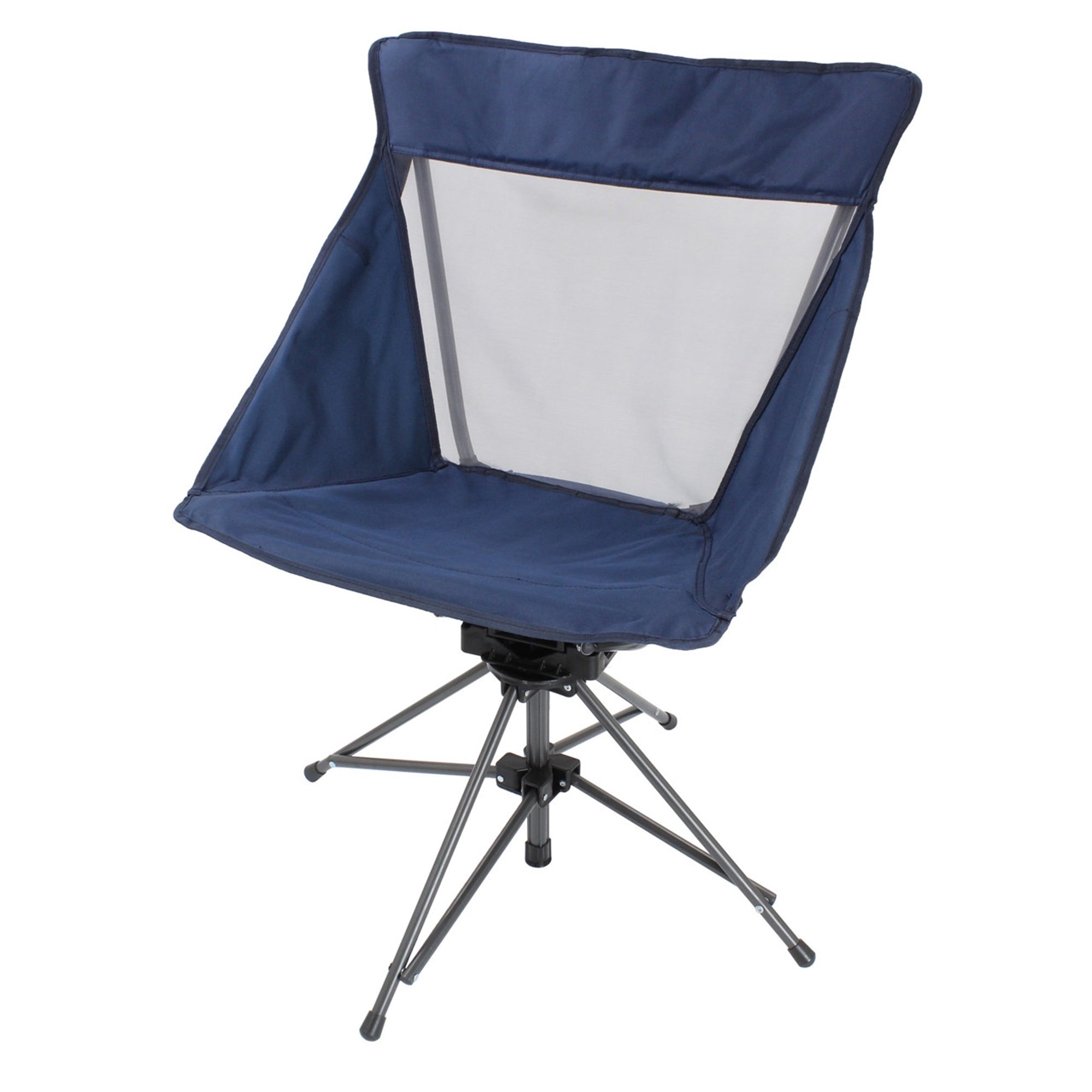 Zenithen Limited Swivel Folding Chair, Navy Color With Mesh Back Cool Seating