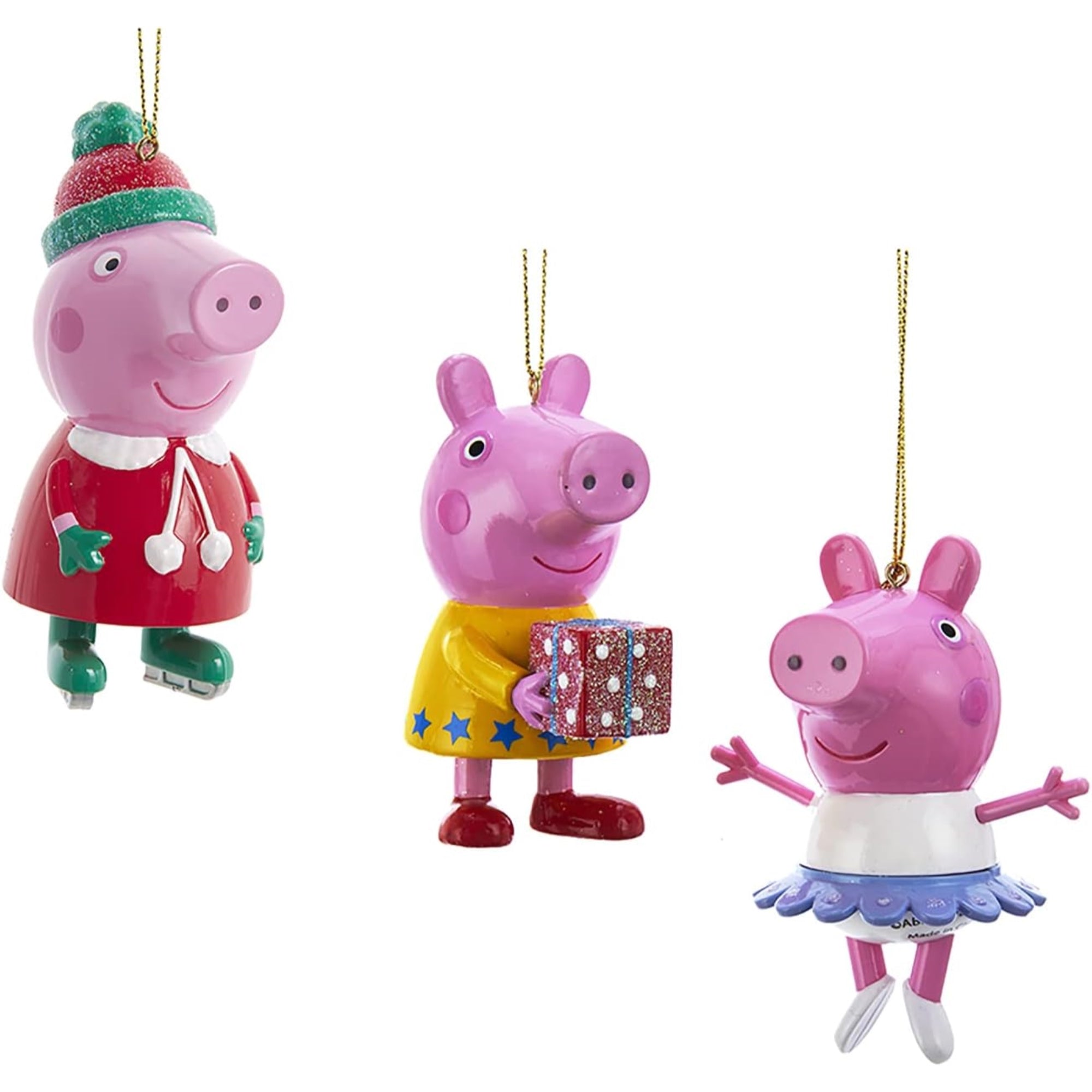 Kurt Adler Peppa Pig Plastic Ornament Sets, Multi-Colored, 3.5"