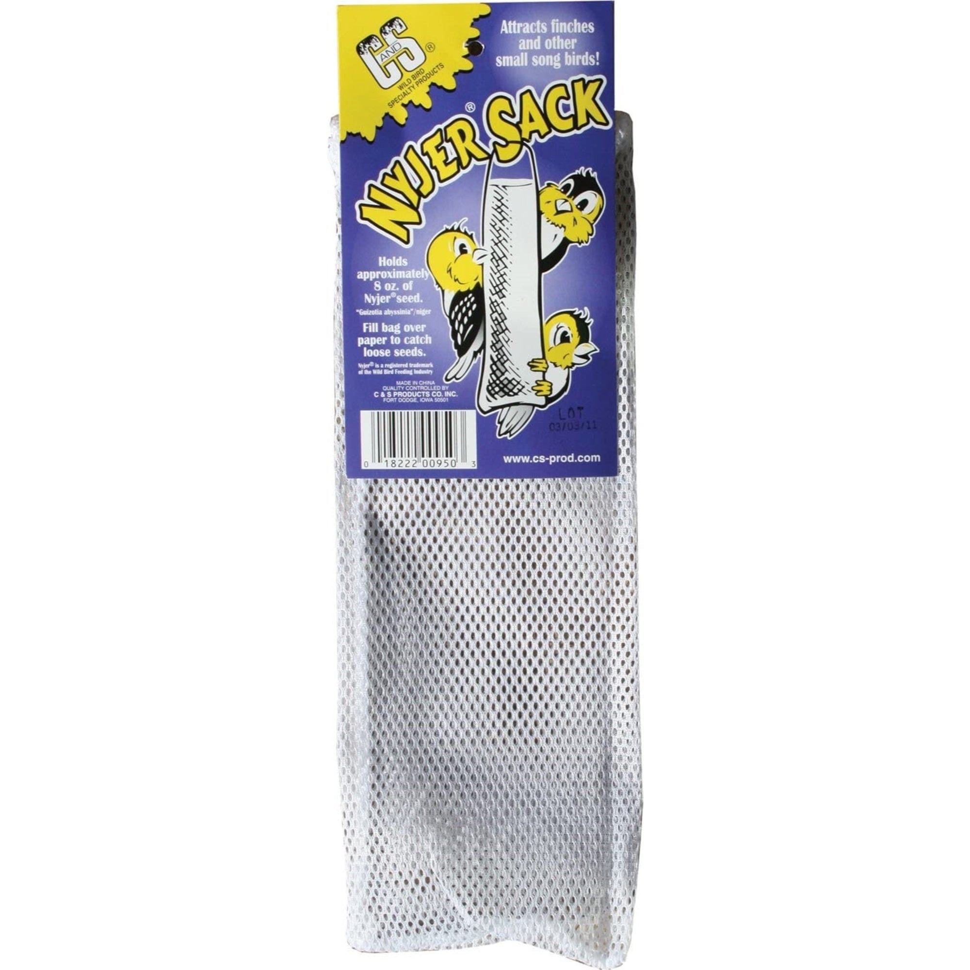 C & S Products Thistle Sack Bird Feeder, White