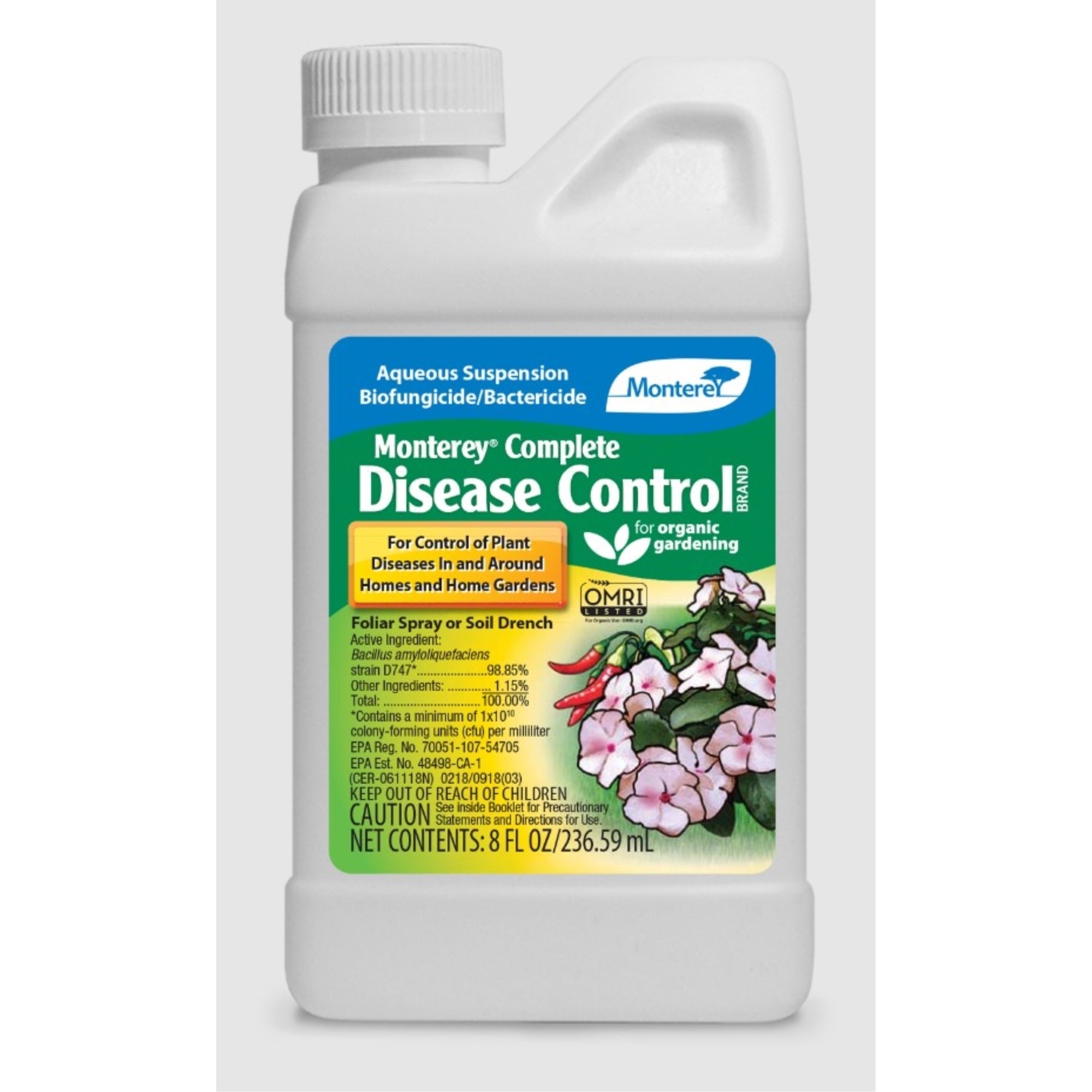 Monterey Complete Disease Control Biofungicide/Bactericid for Organic Gardening, 8oz