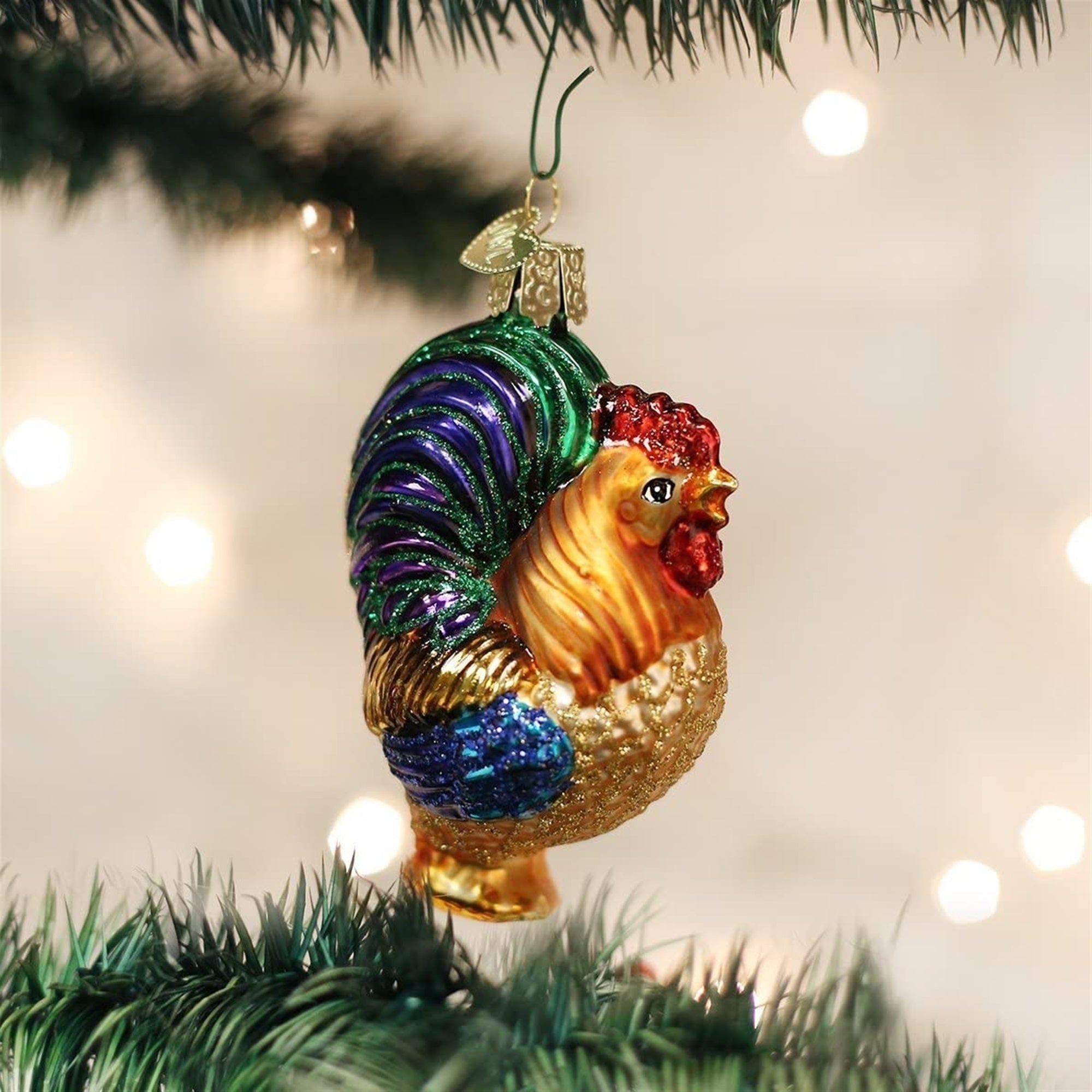 Old World Christmas Blown Glass Christmas Ornament, Rooste