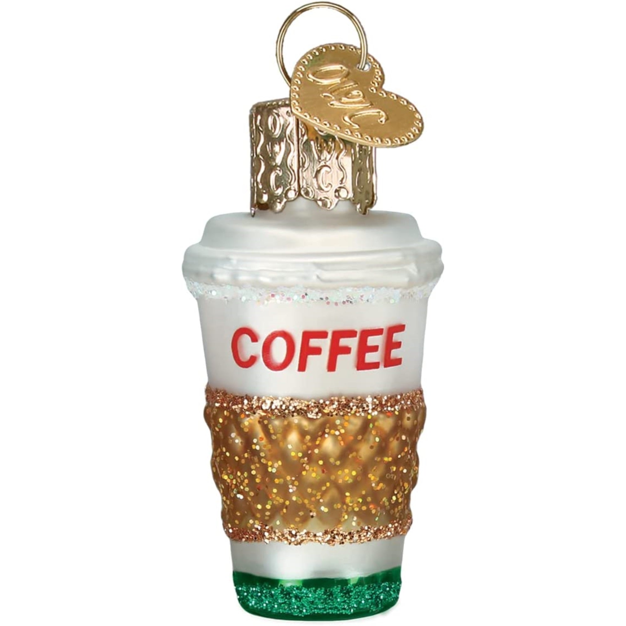 Old World Christmas Mini Blown Glass Coffee To Go Ornament, 2"
