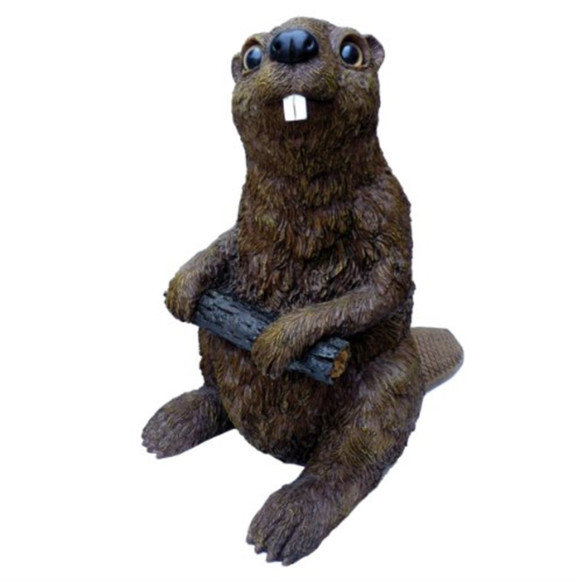 Michael Carr Designs Figurine for Garden, Patio and Lawns, Dark Brown Beaver