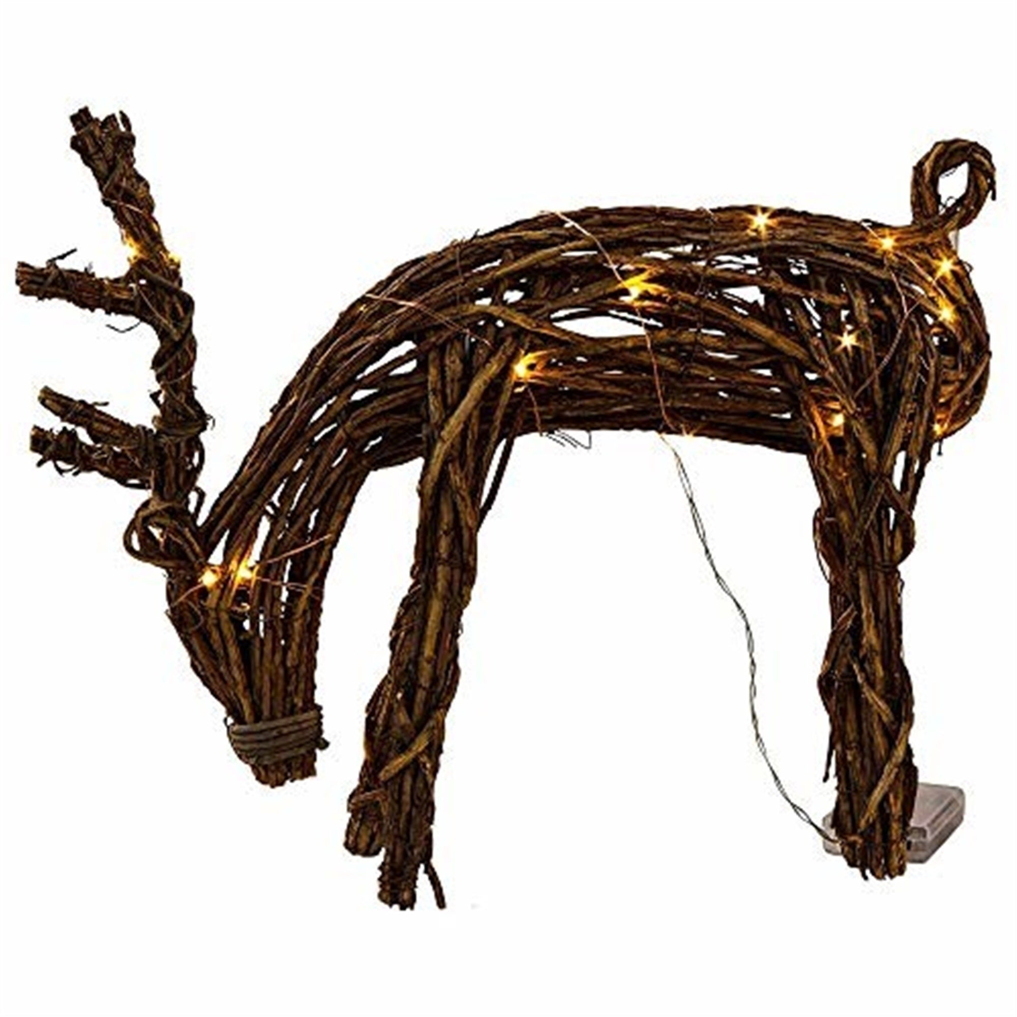 Reindeer Grapevine Battery Operated Led Holiday Decoration In/Outdoor Brown Vine