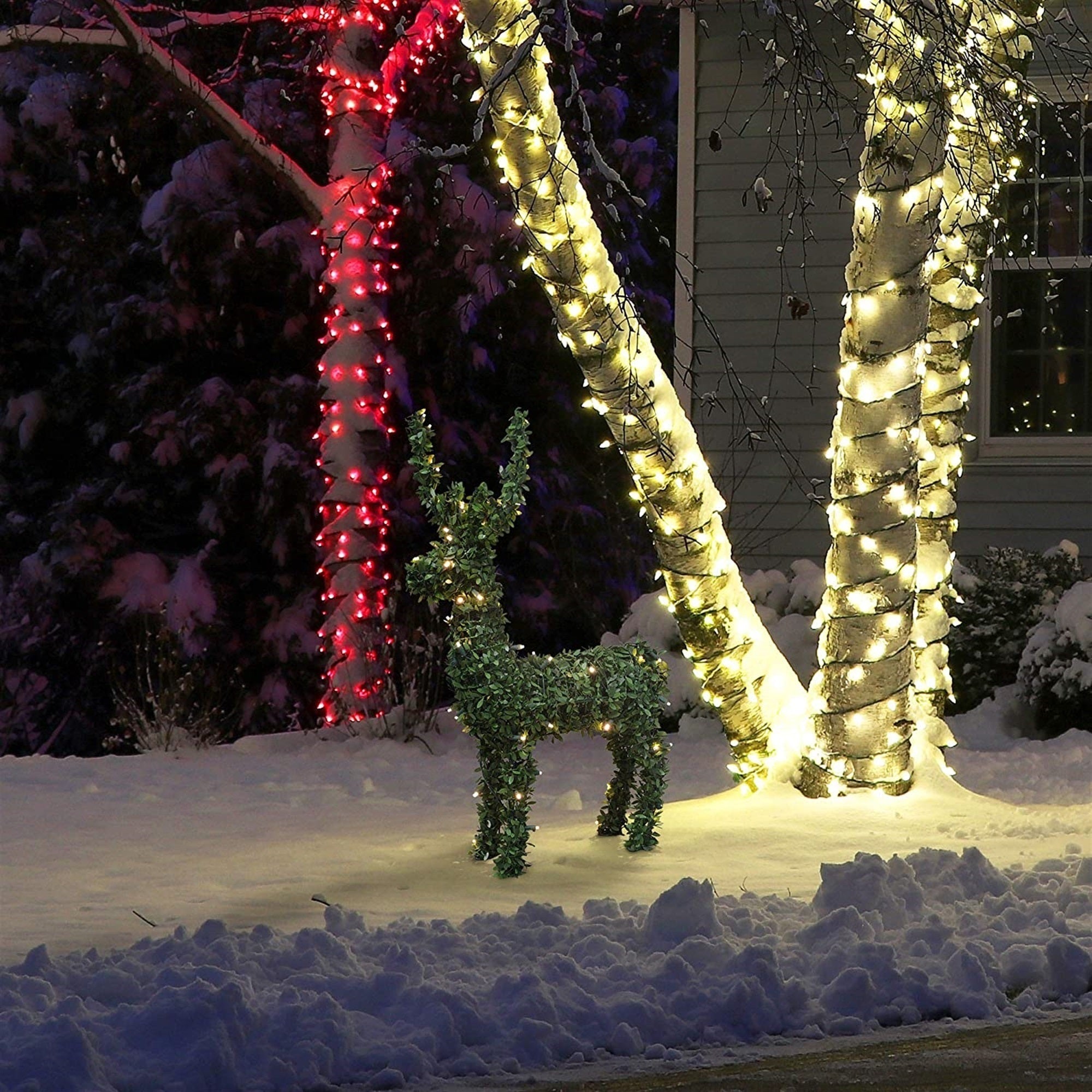 Product Works PreLit Lights Artificial Outdoor Reindeer Topiary Yard Decor, 32"