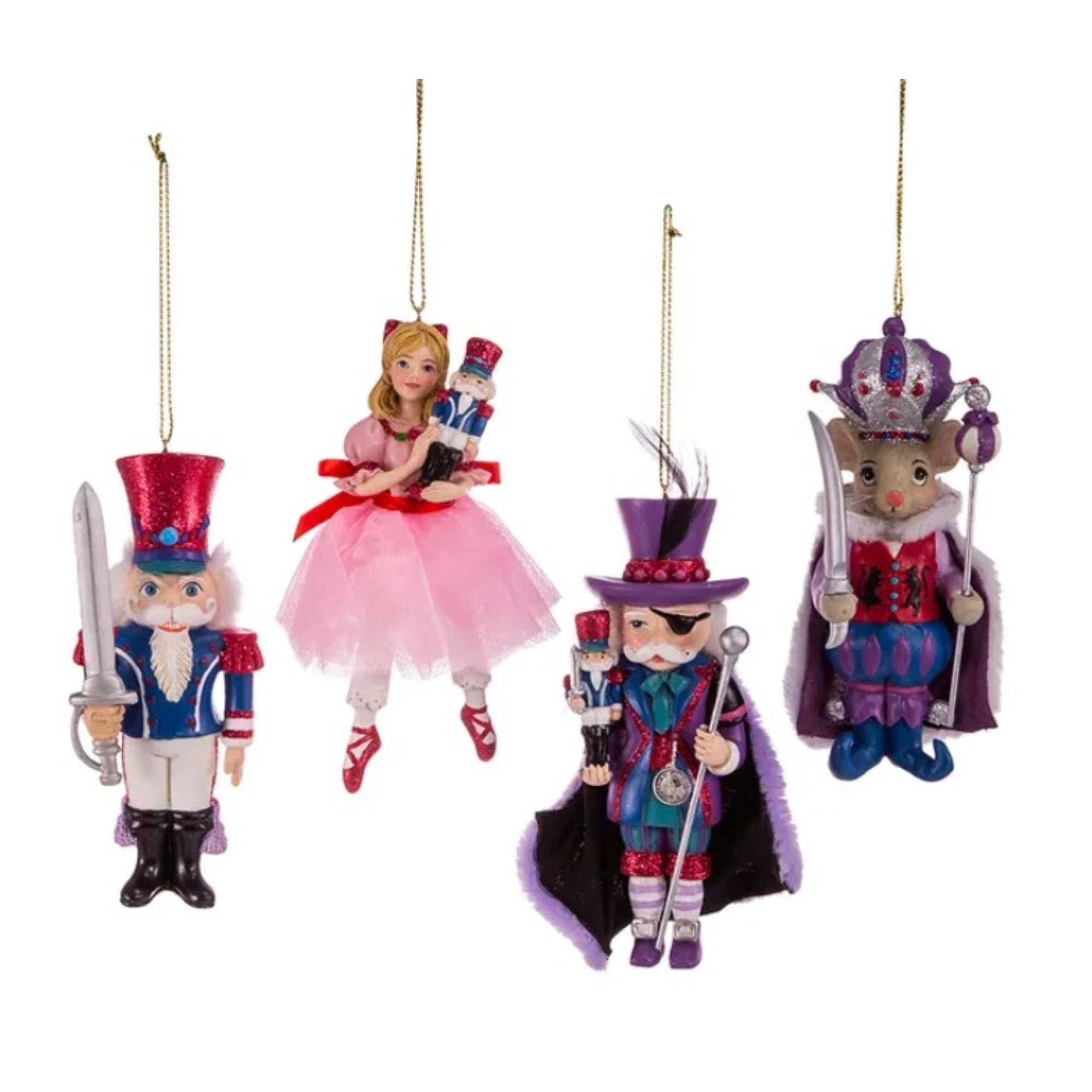 Kurt Adler Ornament For Christmas Tree, Nutcracker Suite (4 piece set)