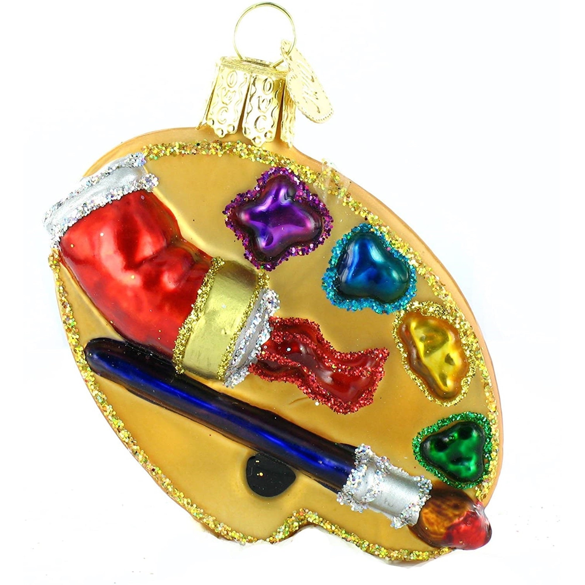 Old World Christmas Hanging Glass Blown Artist's Palette Ornament