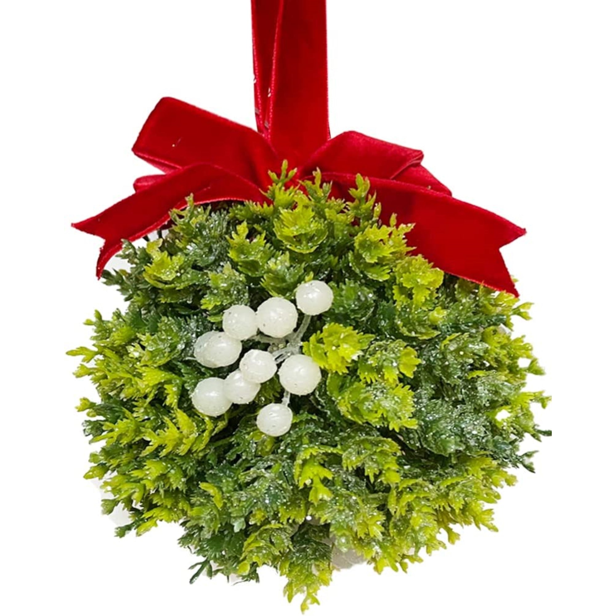 Kurt Adler Christmas Kisses Mistletoe Ball Ornament, Pack of 1, Assorted, 5"
