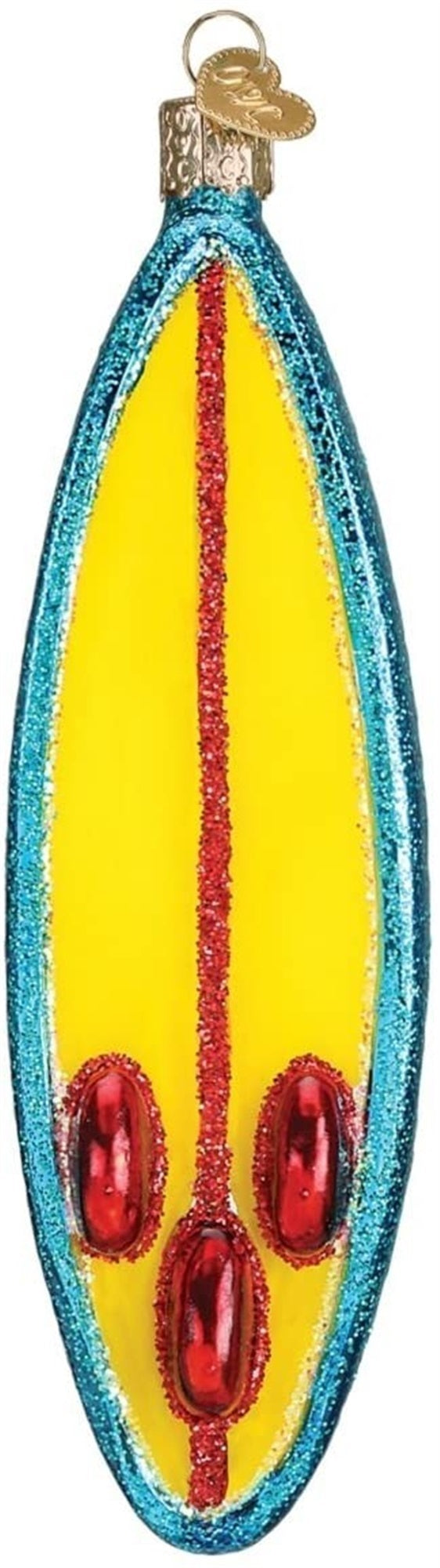 Old World Christmas Glass Blown Surfboard Ornament