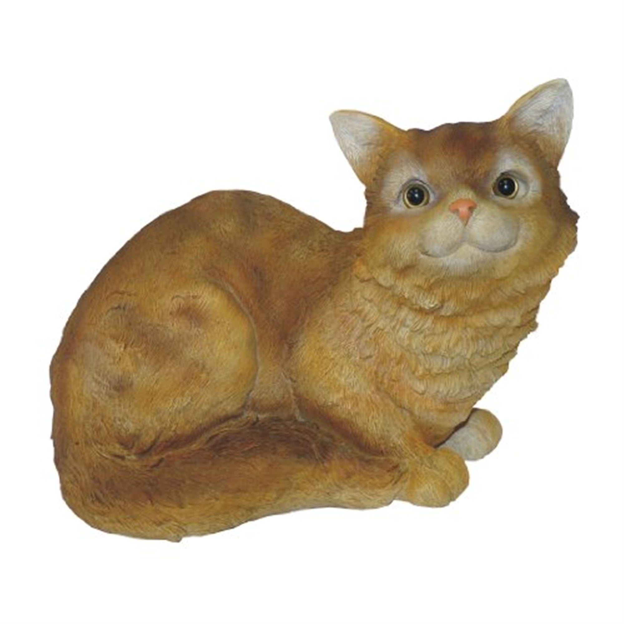 Michael Carr Designs Figurine for Garden, Patio and Lawns, Cat Sitting Down, Yellow
