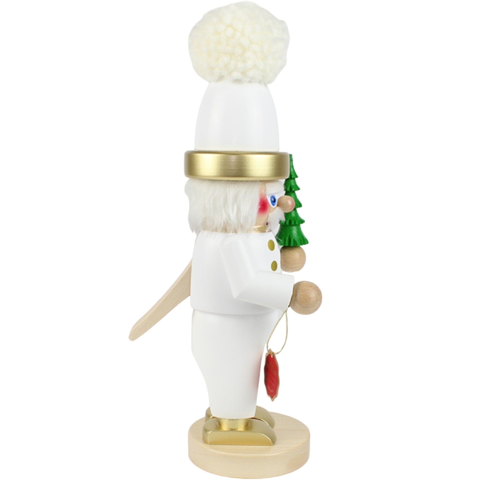 Kurt Adler Steinbach Wooden Chubby Nutcracker, White Santa, 13.3"