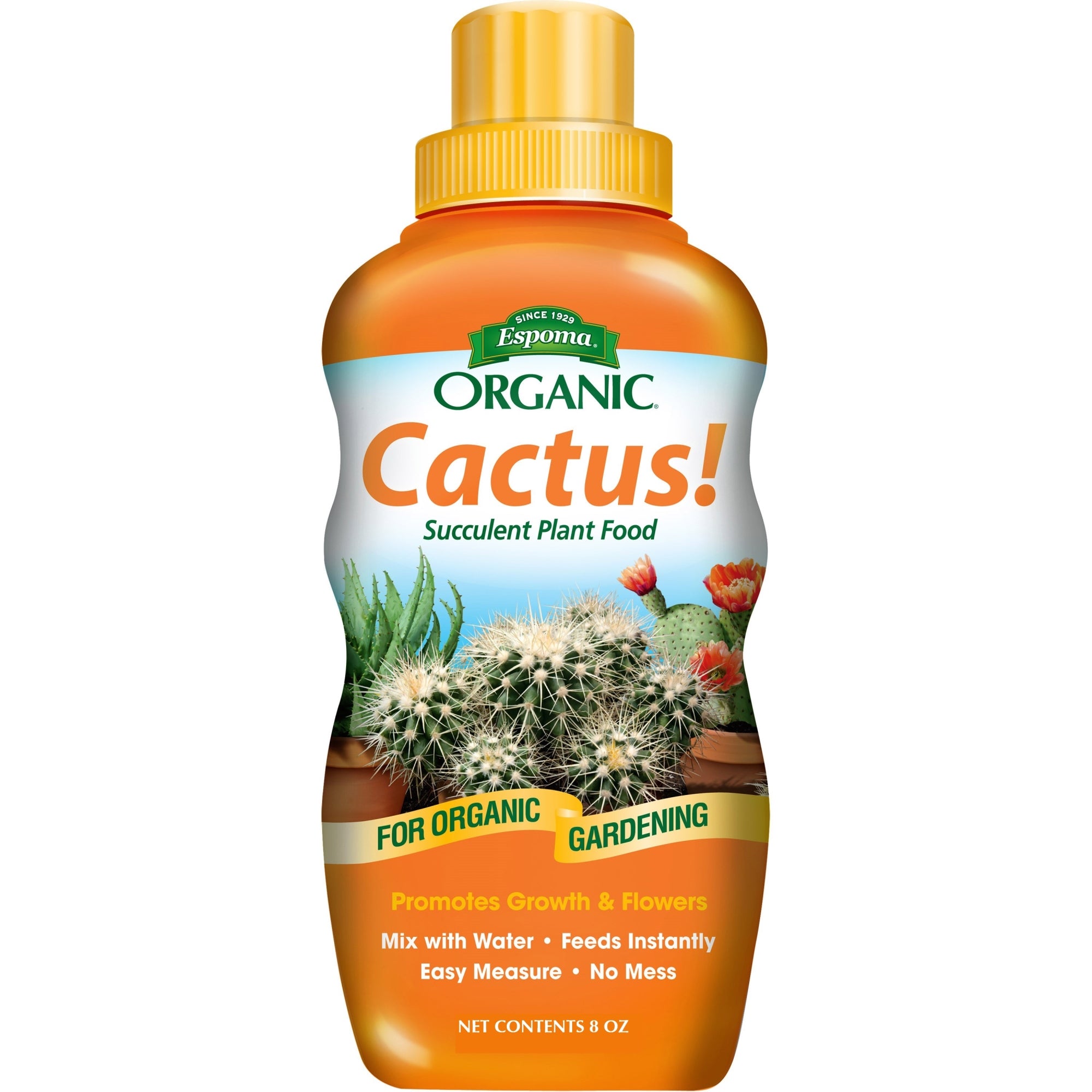 Espoma Organic Cactus! Natural & Organic Liquid Plant Food for all Cactus, Succulents, Palm, and Citrus, Both Indoors and Outdoors, 8 fl oz