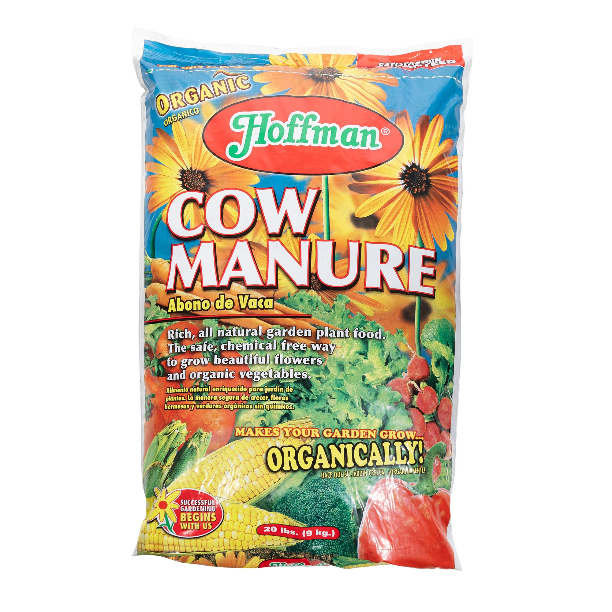 Hoffman Organic Cow Manure Garden Fertilizer Plant Food, 1-1-1, 20 Pounds