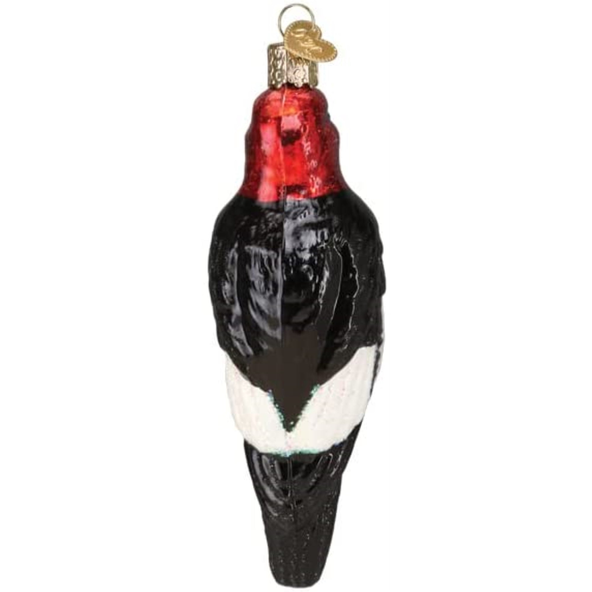 Old World Christmas Red-Headed Woodpecker Glass Blown Ornament Christmas Tree