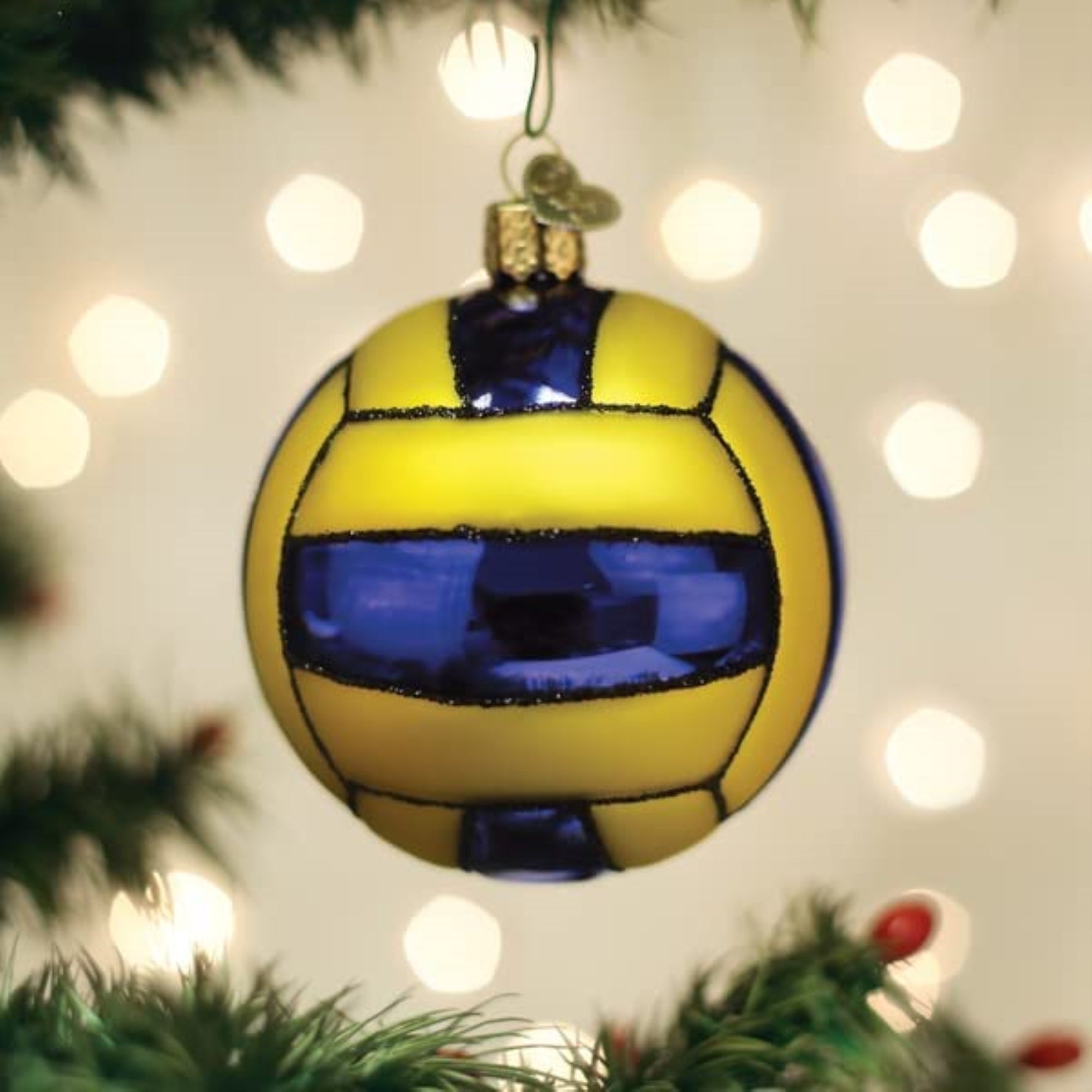 Old World Christmas Glass Blown Tree Ornament, Water Polo Ball
