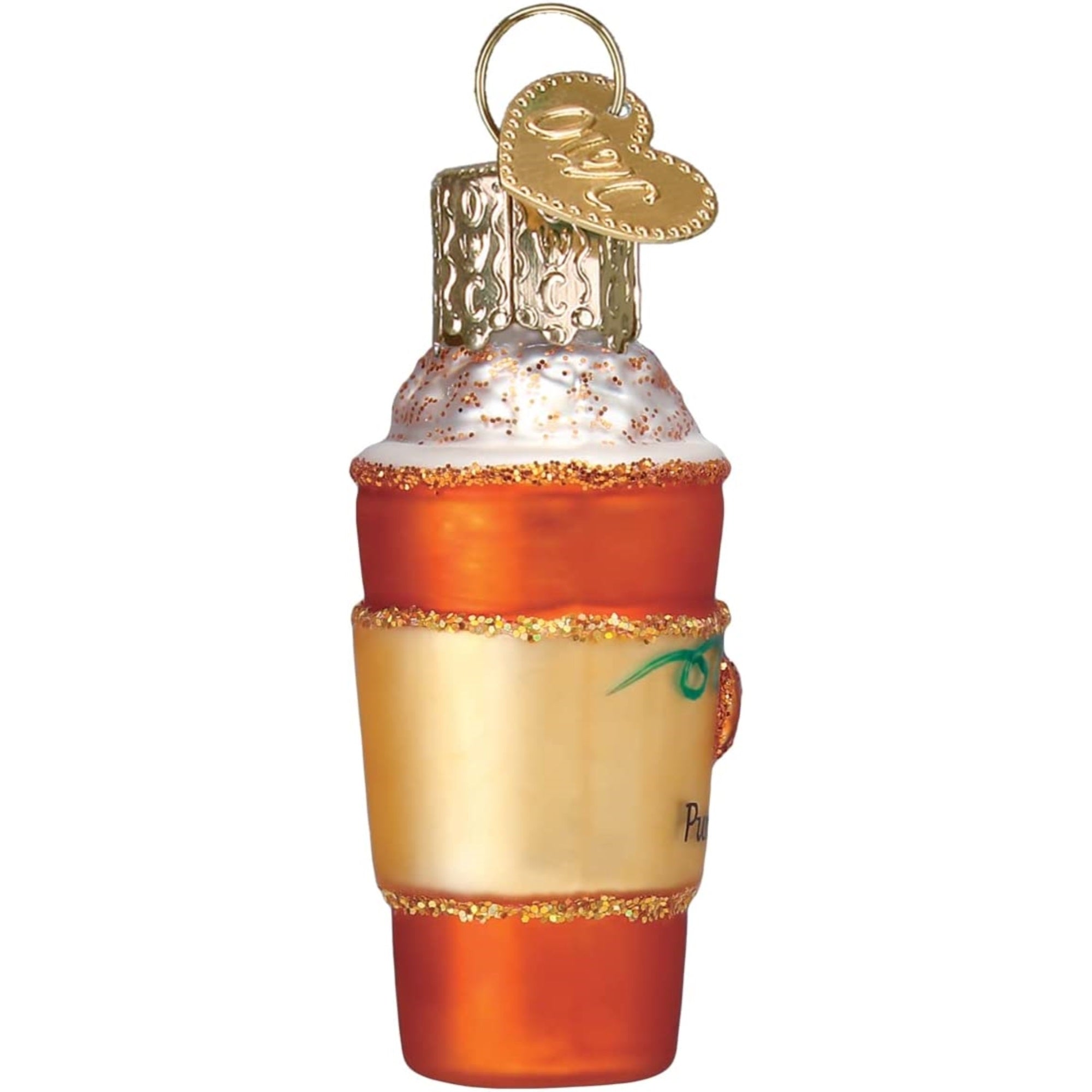 Old World Christmas Mini Blown Glass Pumpkin Spice Latte Ornament, 2"