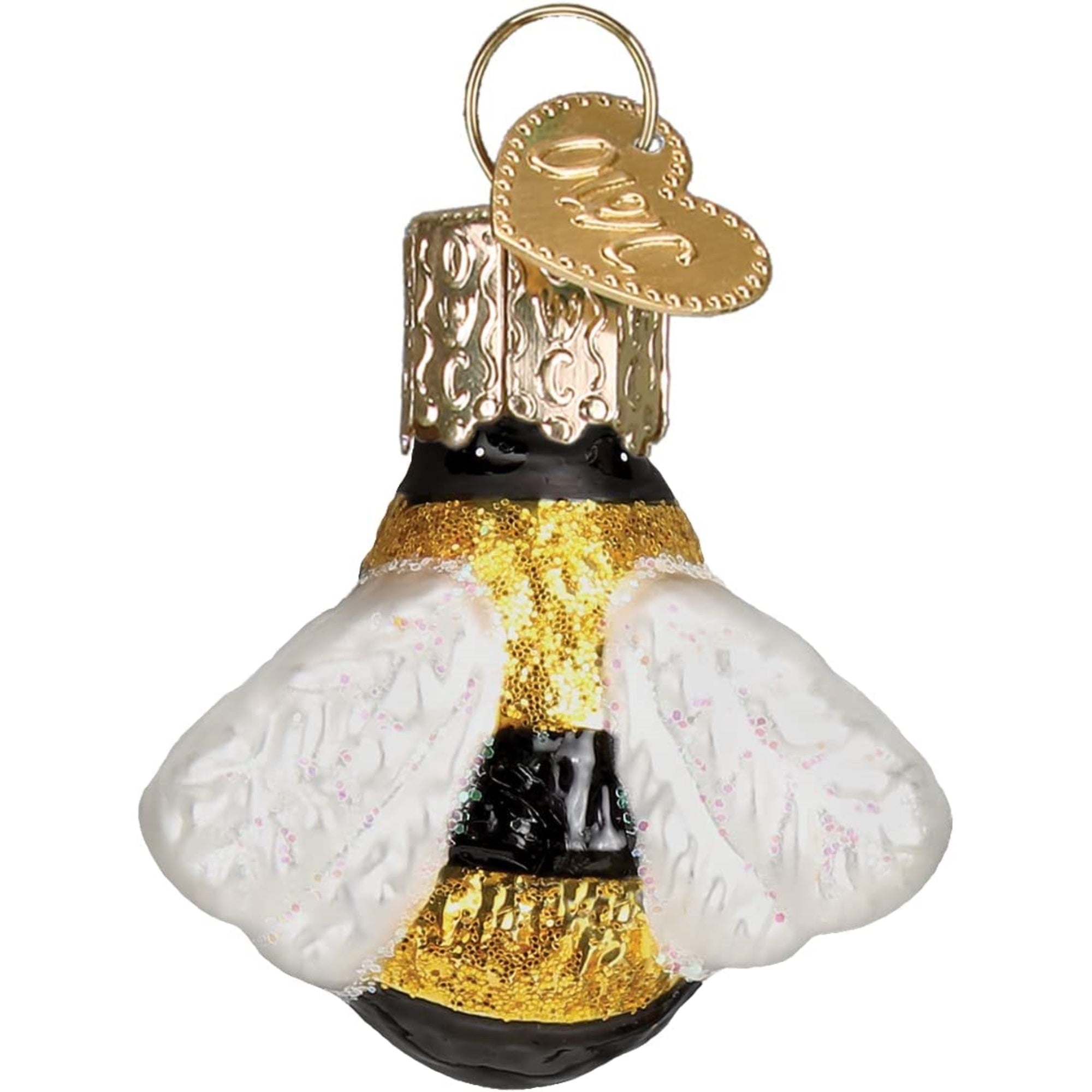 Old World Christmas Mini Glass Blown Honey Bee Ornament, 1.5"