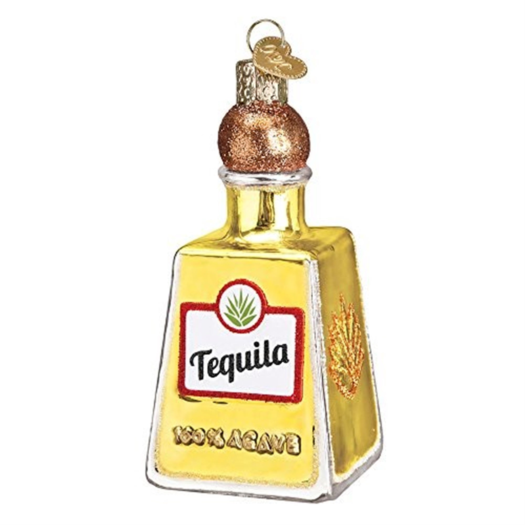 Old World Christmas Glass Blown Tequila Bottle Ornament