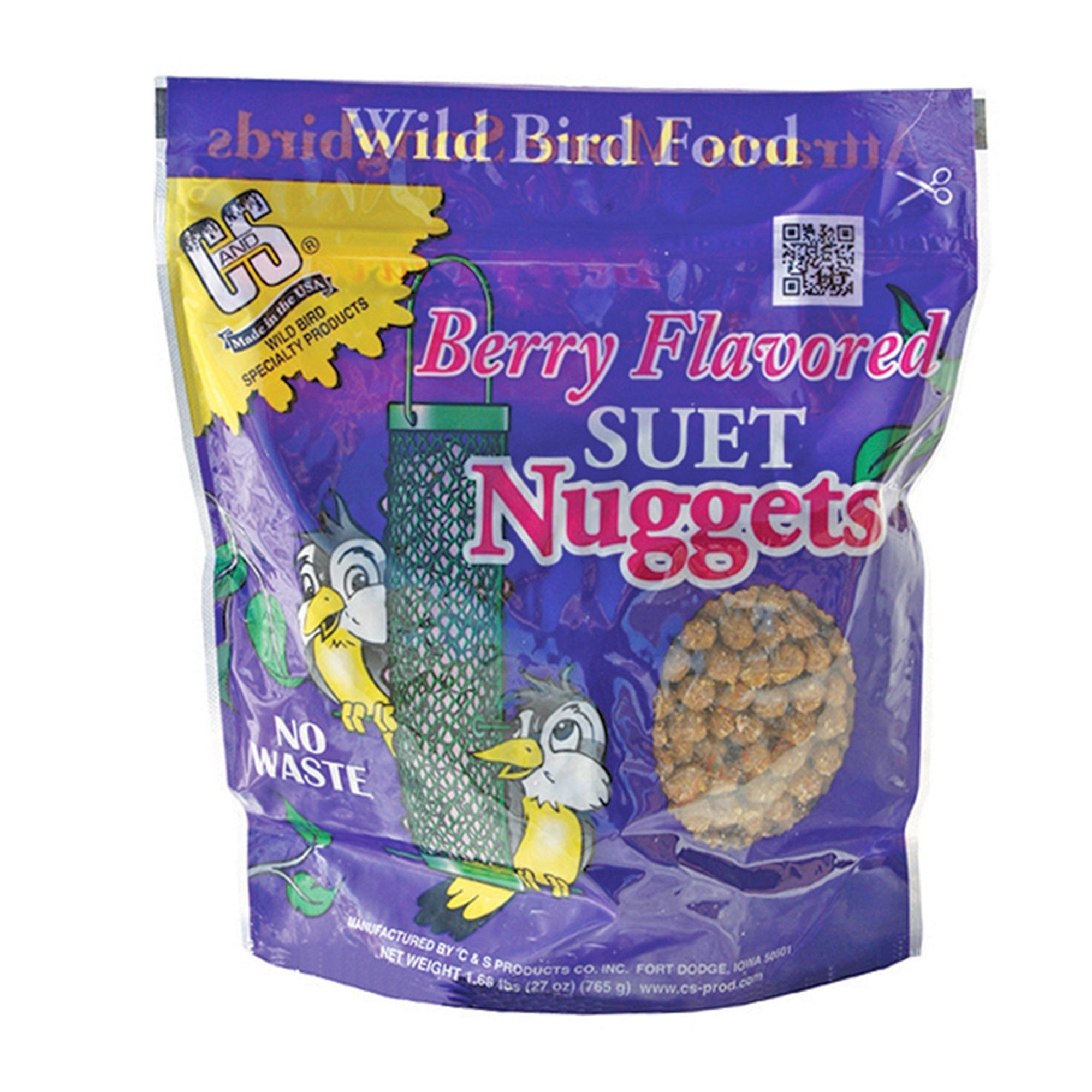 C&S Products Berry Flavored Bird Suet Nuggets, 27oz Bag