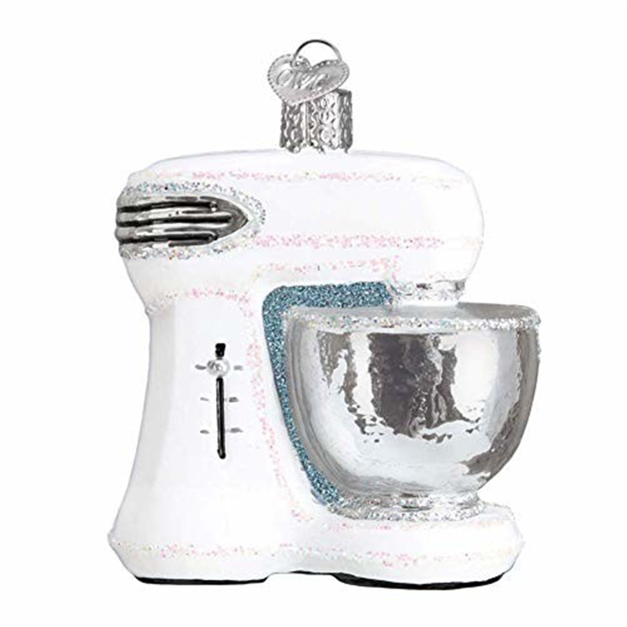 Old World Christmas White Electric Mixer Glass Blown Ornament