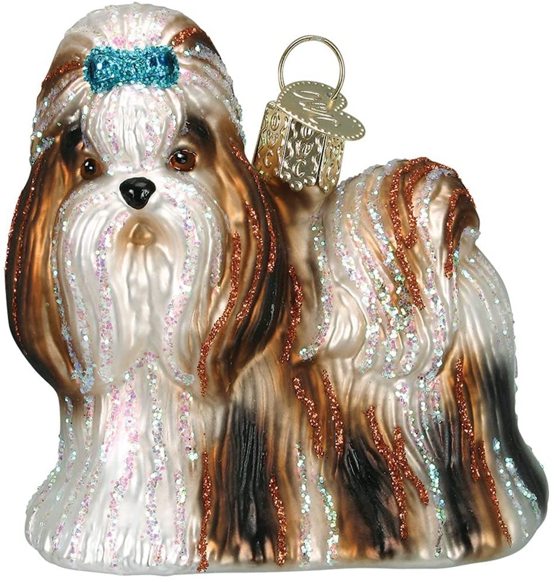 Old World Christmas Glass Blown Shih Tzu Ornament