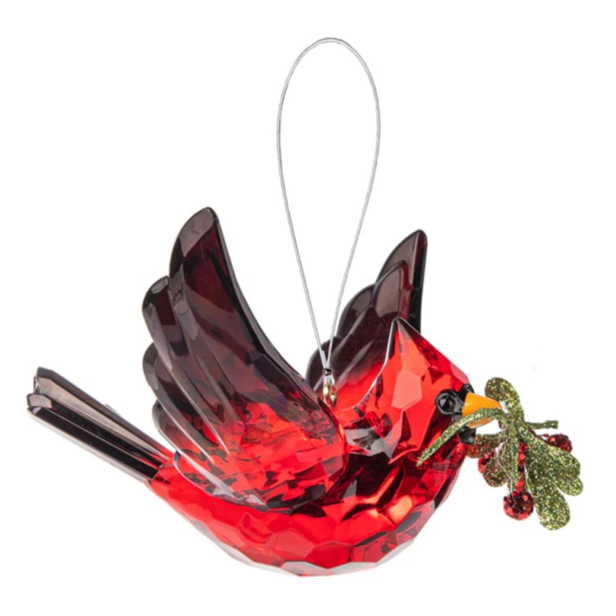 Ganz The Original Kissing Krystals, Acrylic Holiday Christmas Ornament, Cardinal in Flight