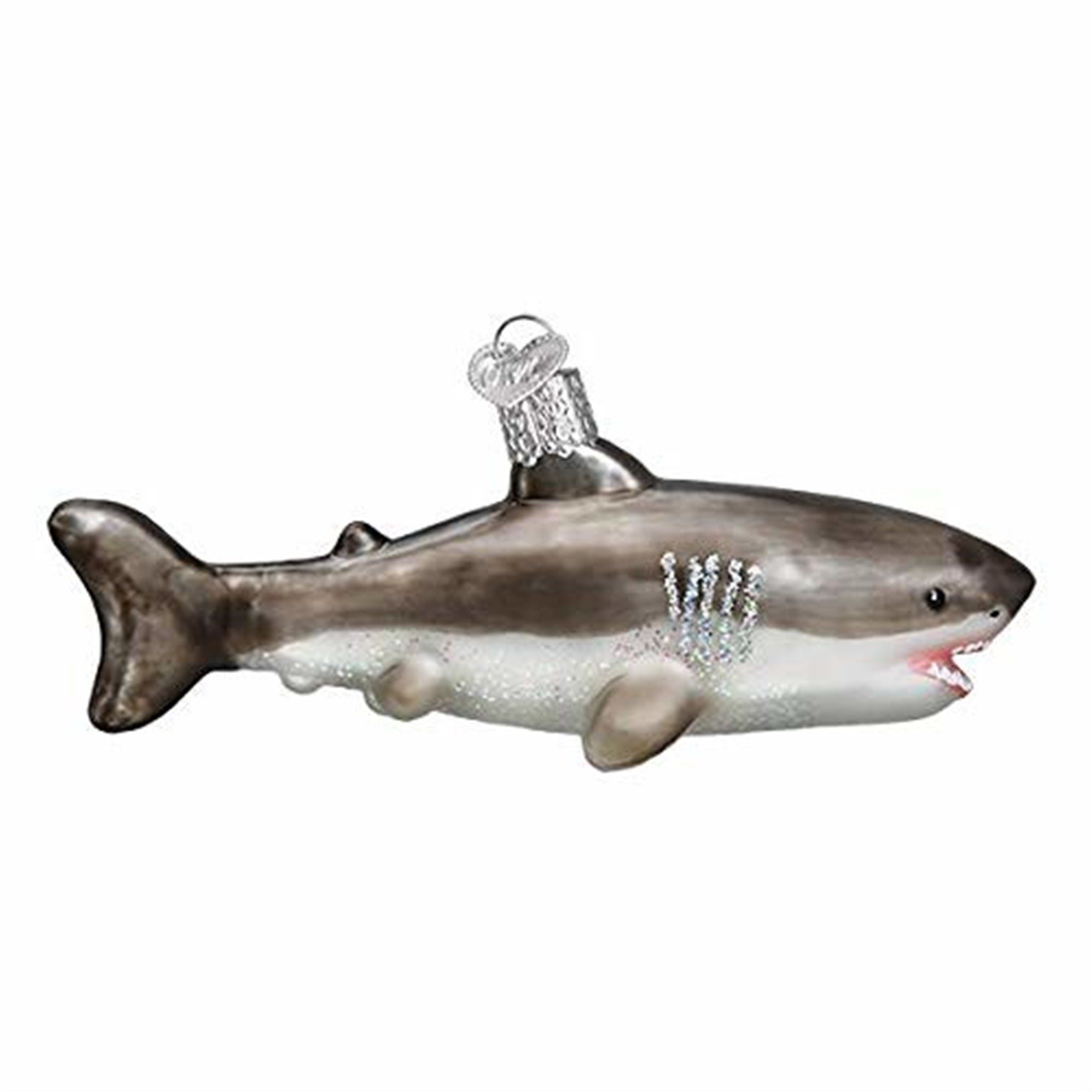 Old World Christmas Blown Glass Christmas Ornament, Great White Shark