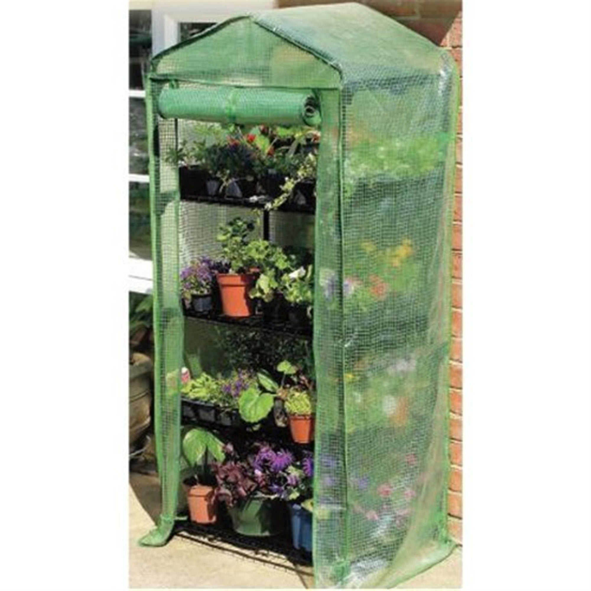 Gardman 4-Tier Greenhouse with Reinforced Cover, 18 L x 27 W x 63 H