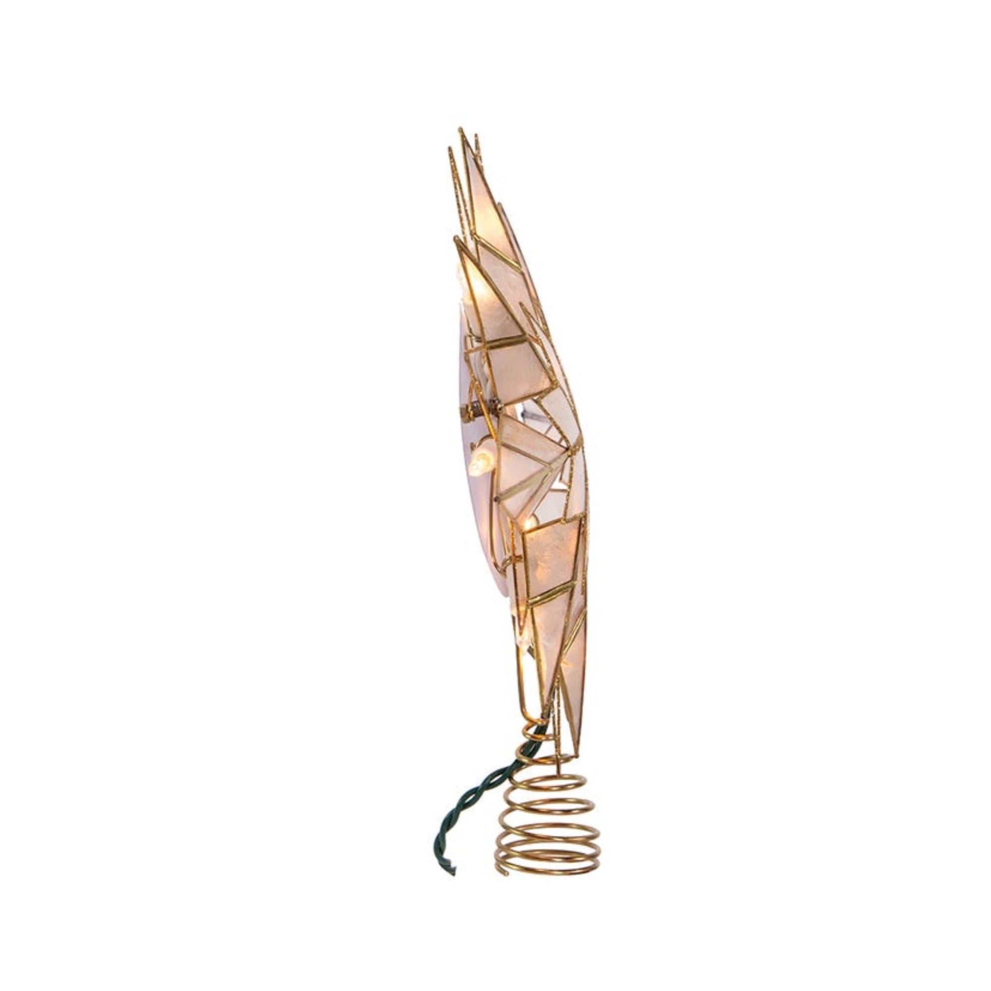 Kurt Adler 10-Light Capiz Treetop, Gold Star, 9.65"