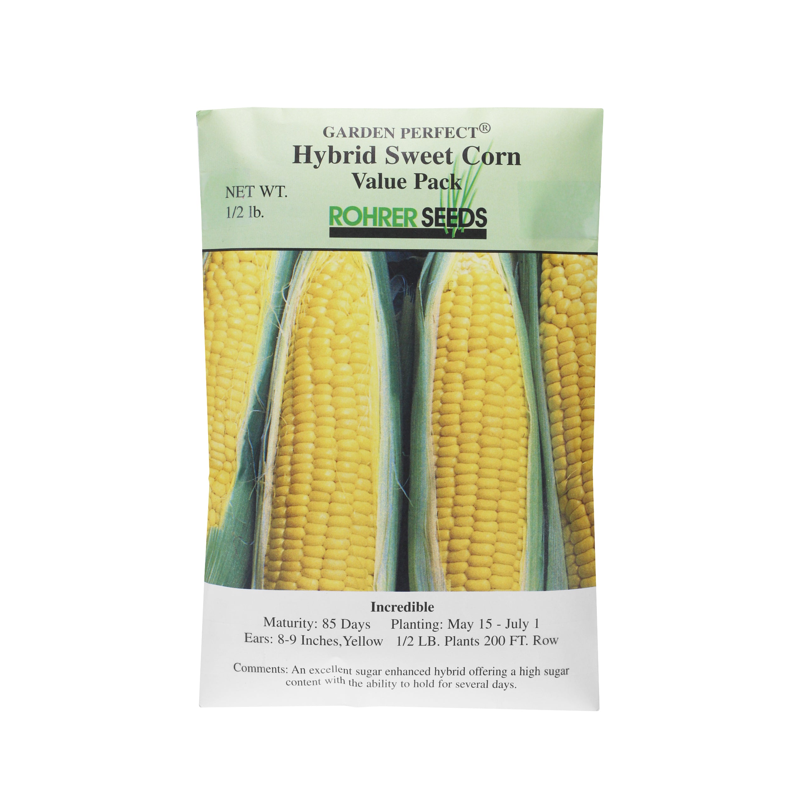 Rohrer Seeds Incredible Hybrid Sweet Corn Value Pack, 0.5lb Packet, Plants 200ft Row