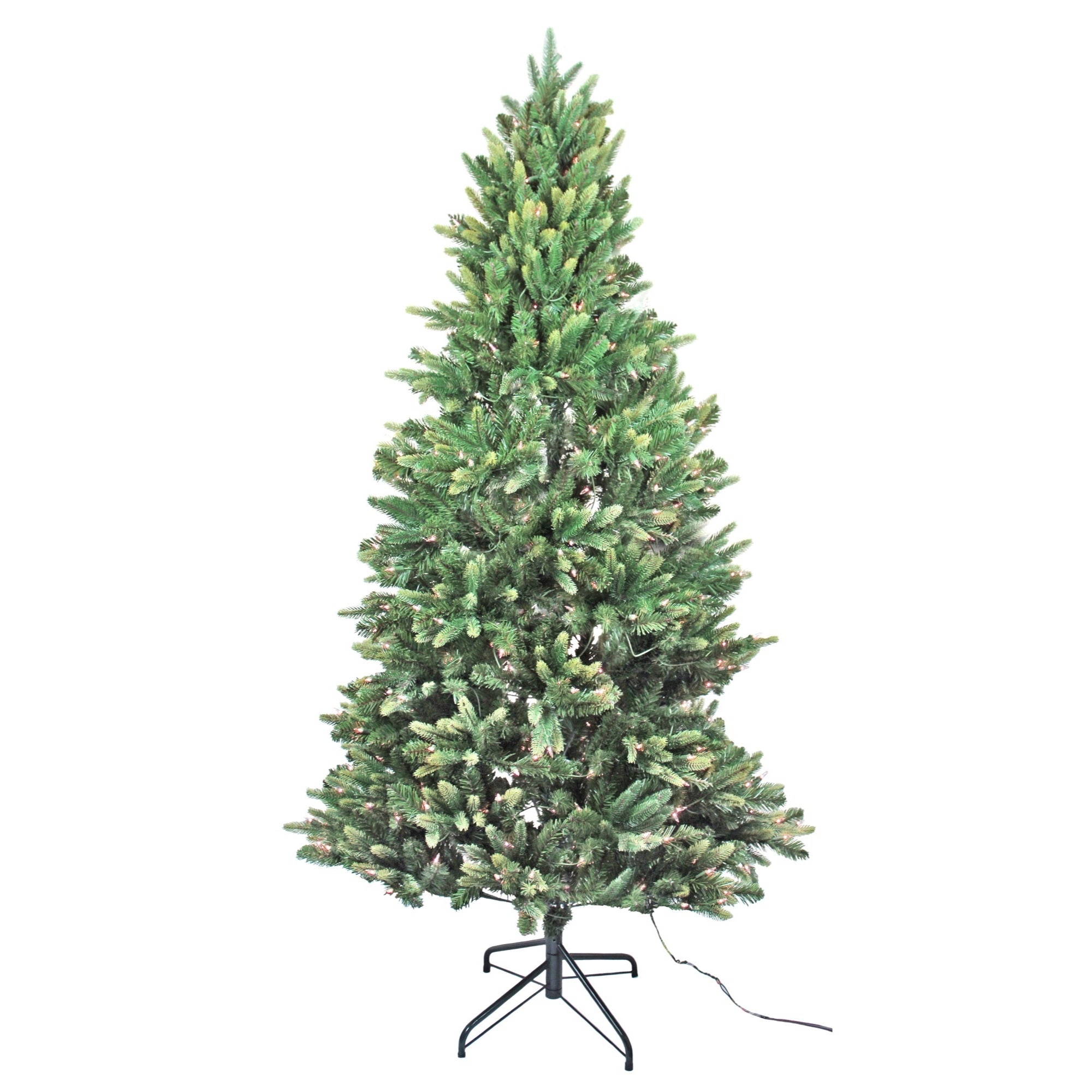 Lapland Hinged Fir Christmas Tree, 600 Clear Lights, 2038 Tips 7.5'