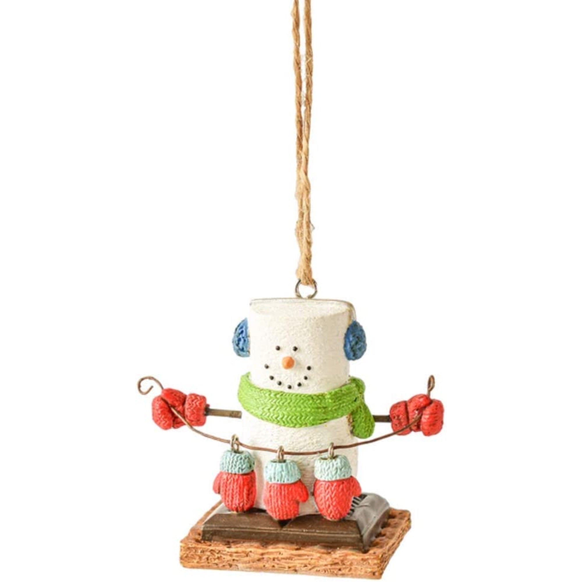 Ganz Smores With Mittens Snowman Plastic Holiday Christmas Ornament