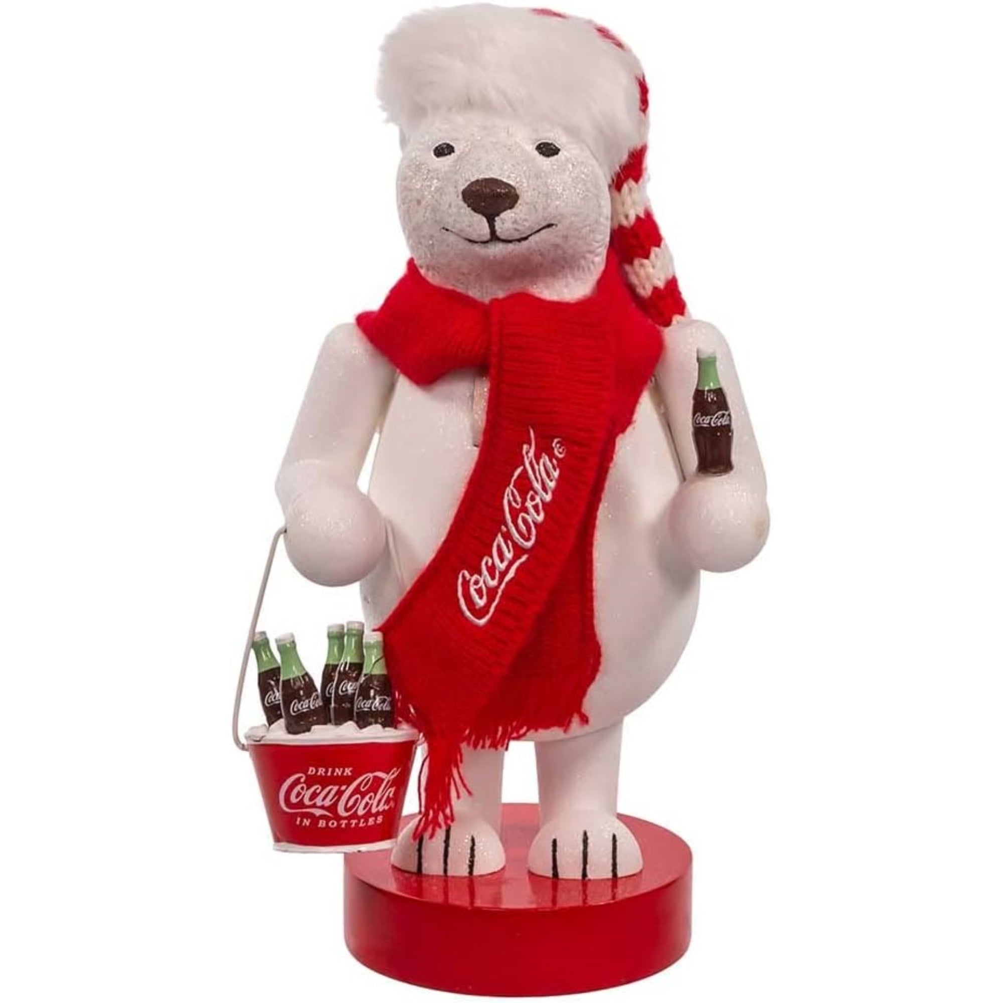 Kurt Adler Coca-Cola Polar Bear Nutcracker, 14"