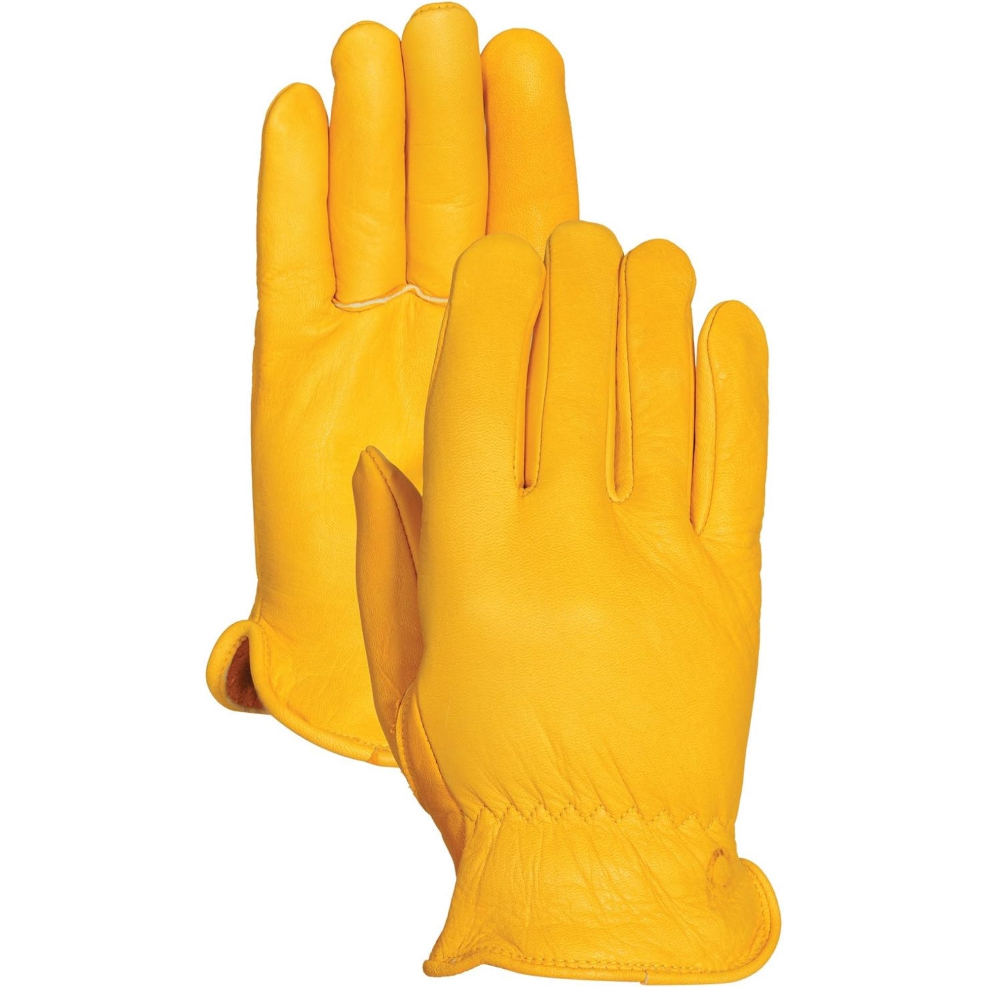 Bellingham Premium Cowhide Driver Gloves, Top Grain Golden Leather, Yellow, Large