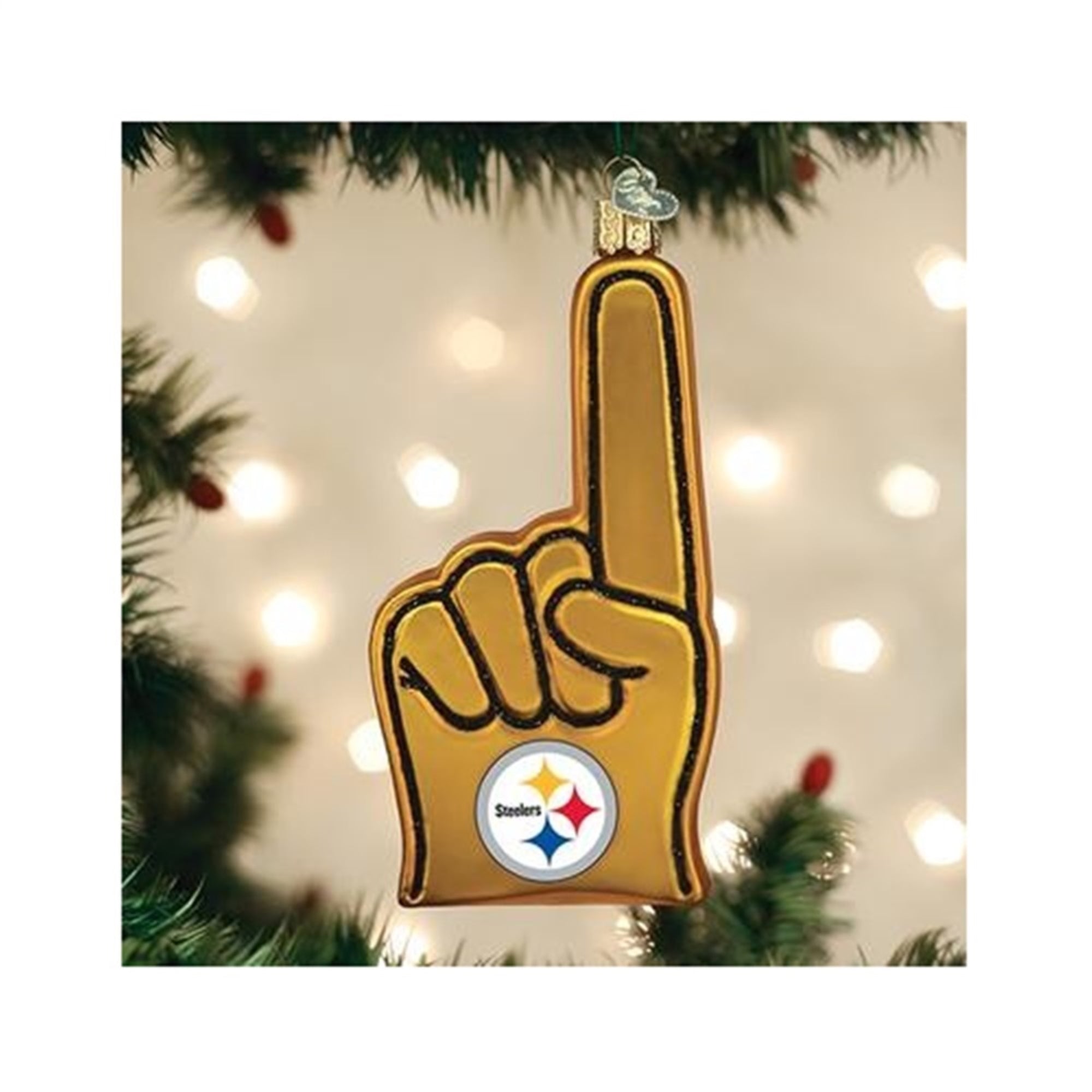 Old World Christmas Pittsburgh Steelers Foam Fingr Ornament For Christmas Tree