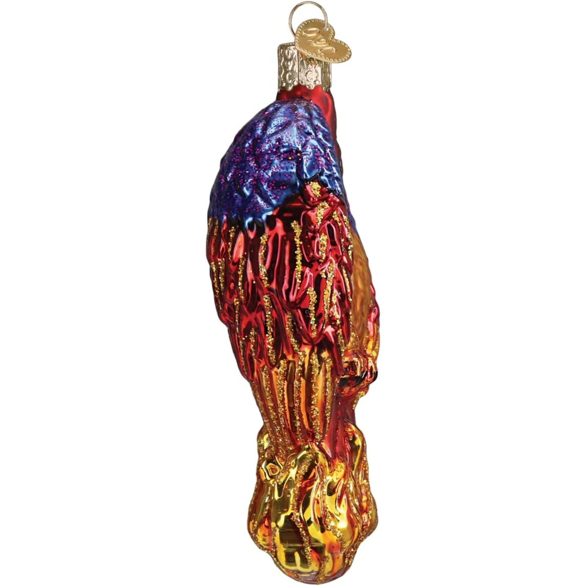 Old World Christmas Glass Blown Fiery Phoenix Ornament, 5"