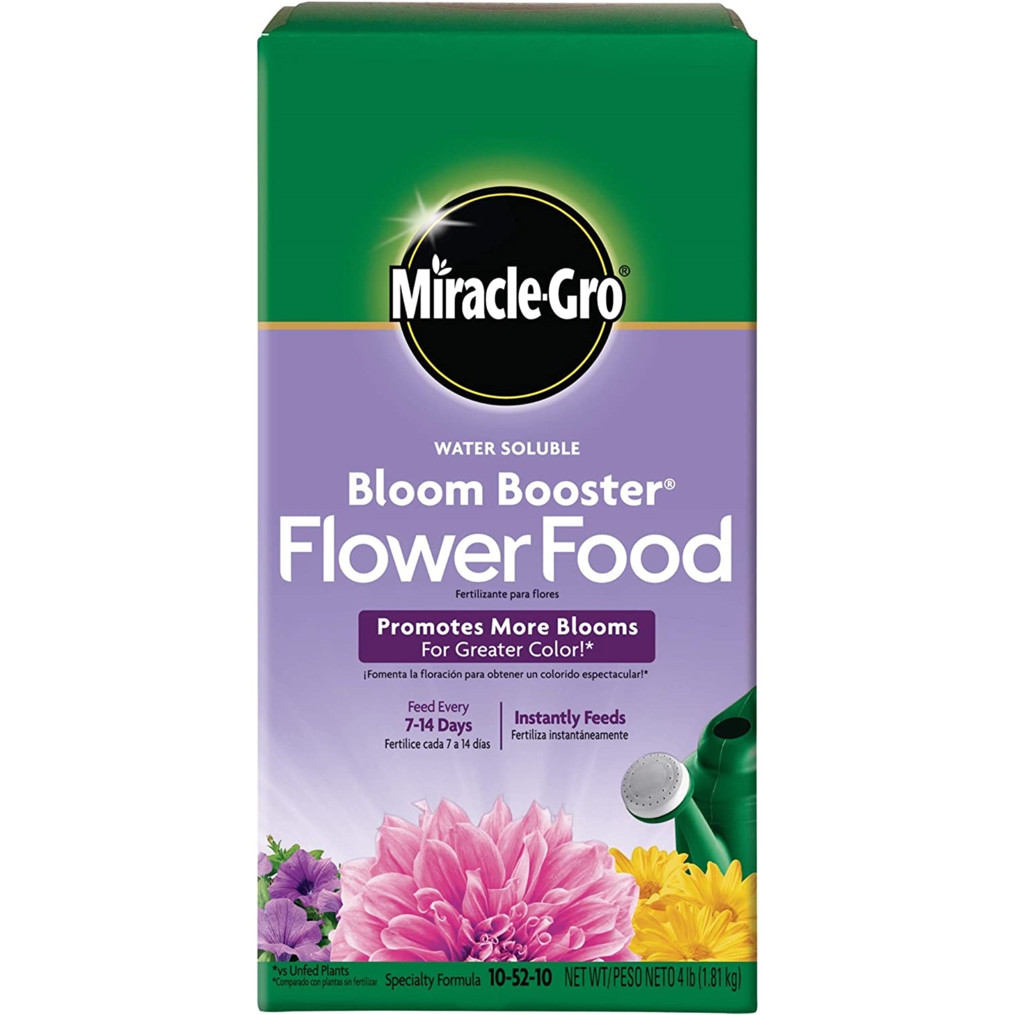 Miracle-Gro Water Soluble Bloom Booster Flower Food, 10-52-10, 4 Pound