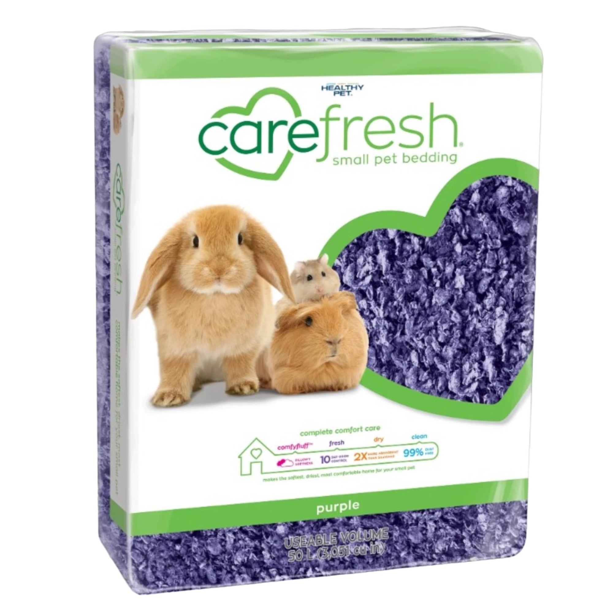 Carefresh Small Pet Soft Paper Bedding With Odor Control, Purple, 50 Liters