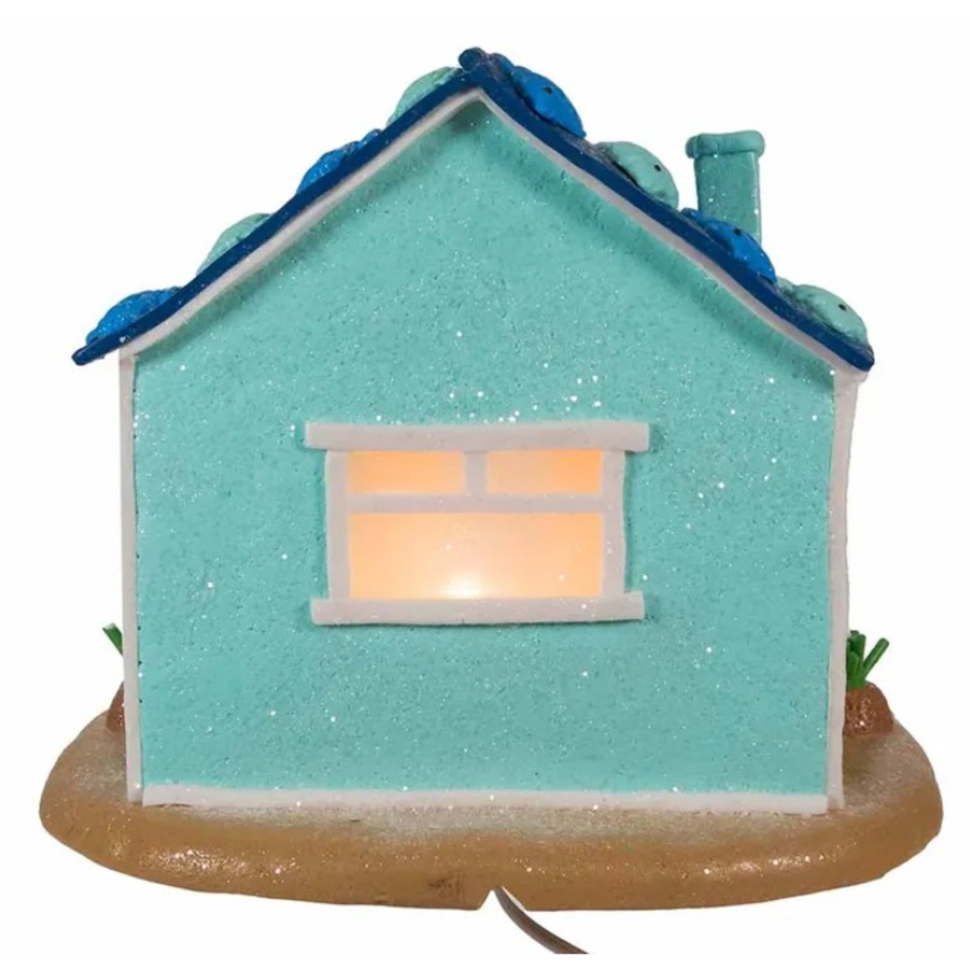 Kurt Adler Pre-Lit Gingerbread Beach House Table Piece, 8"