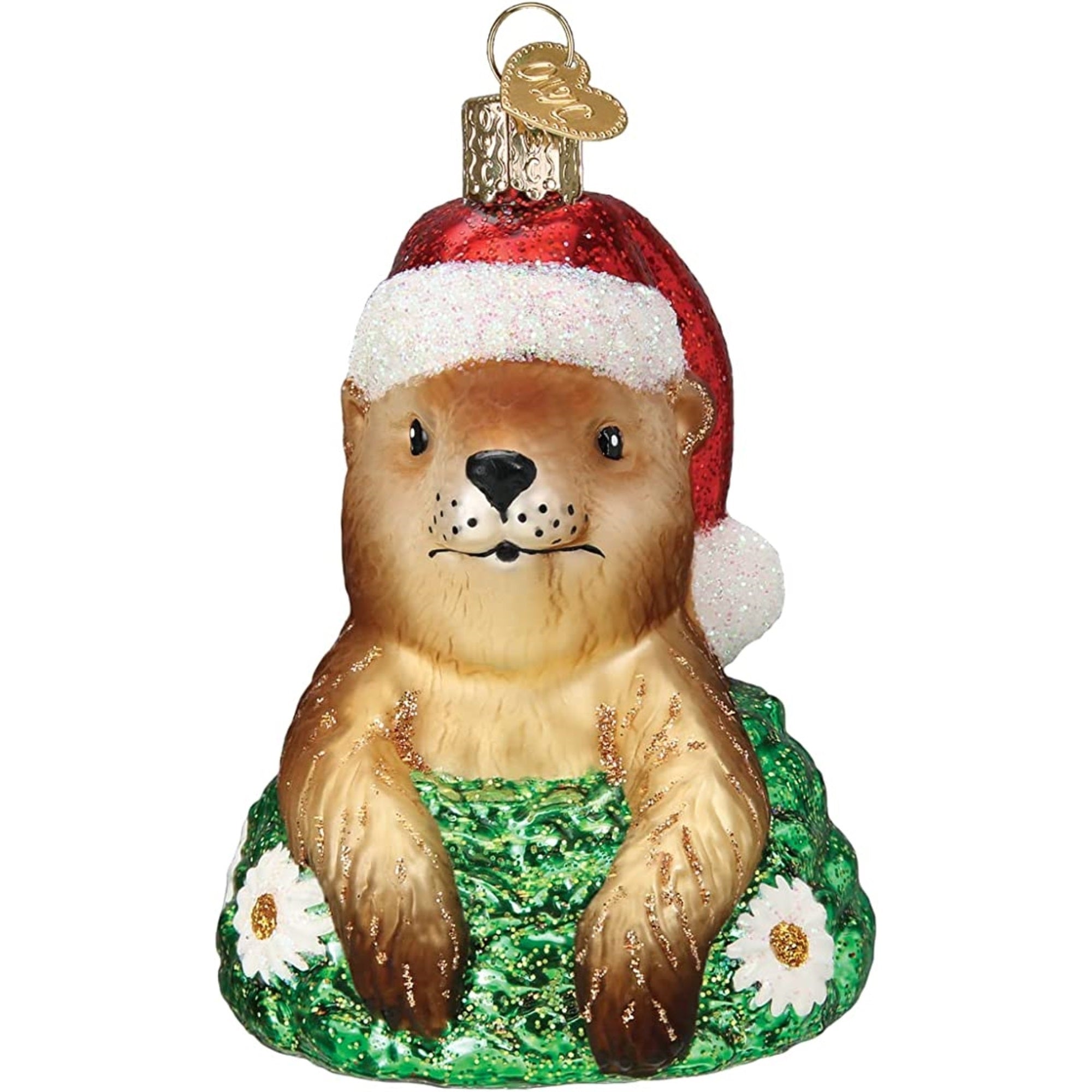 Old World Christmas Blown Glass Christmas Ornaments, Santa Groundhog