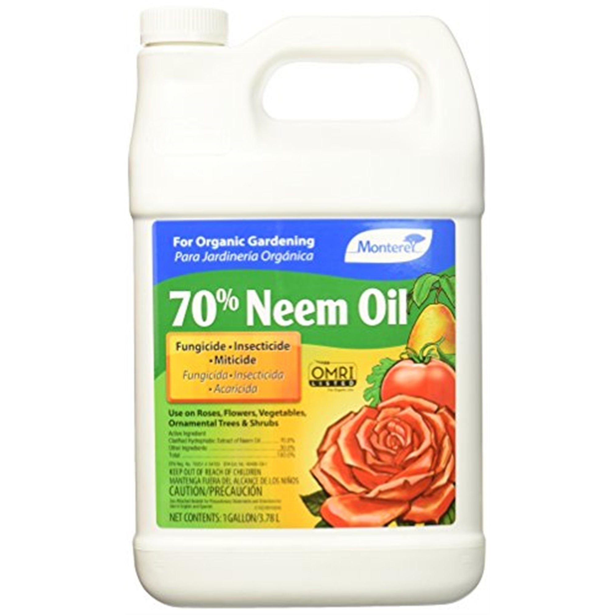 Monterey 70% Neem Oil Fungicide Insecticide Miticide Concentrate Organic, 1 Gal